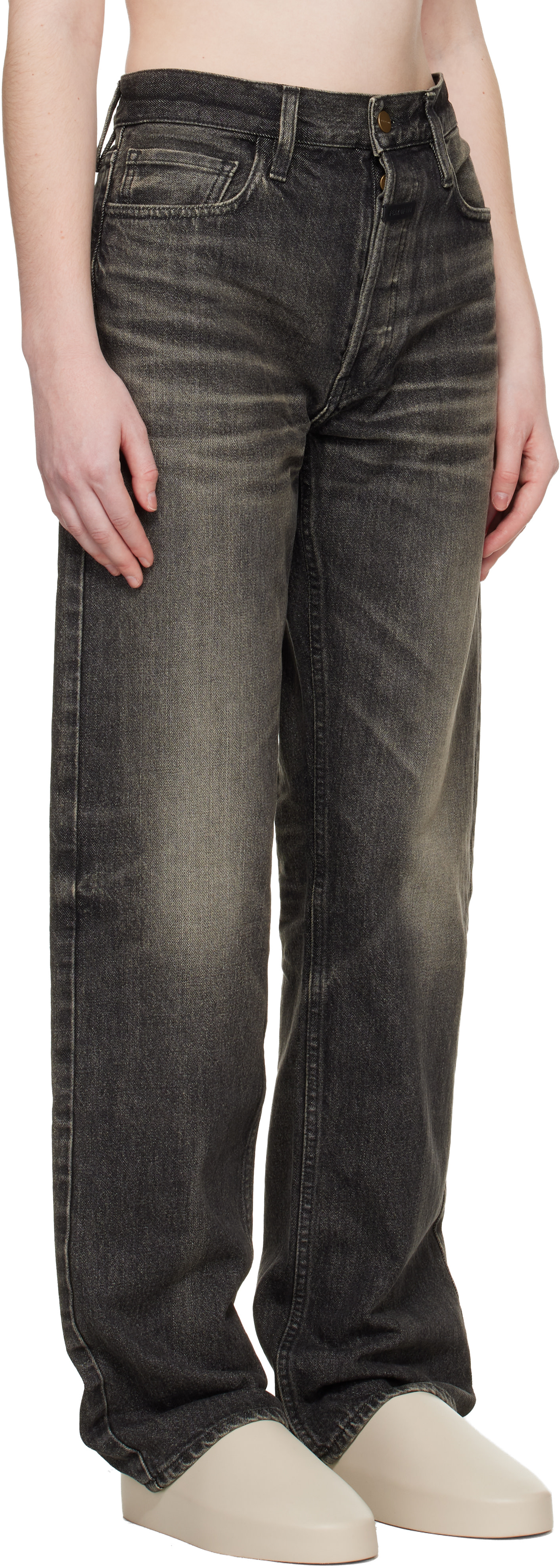 Fear of God: Black Straight 5 Pocket Jeans | SSENSE
