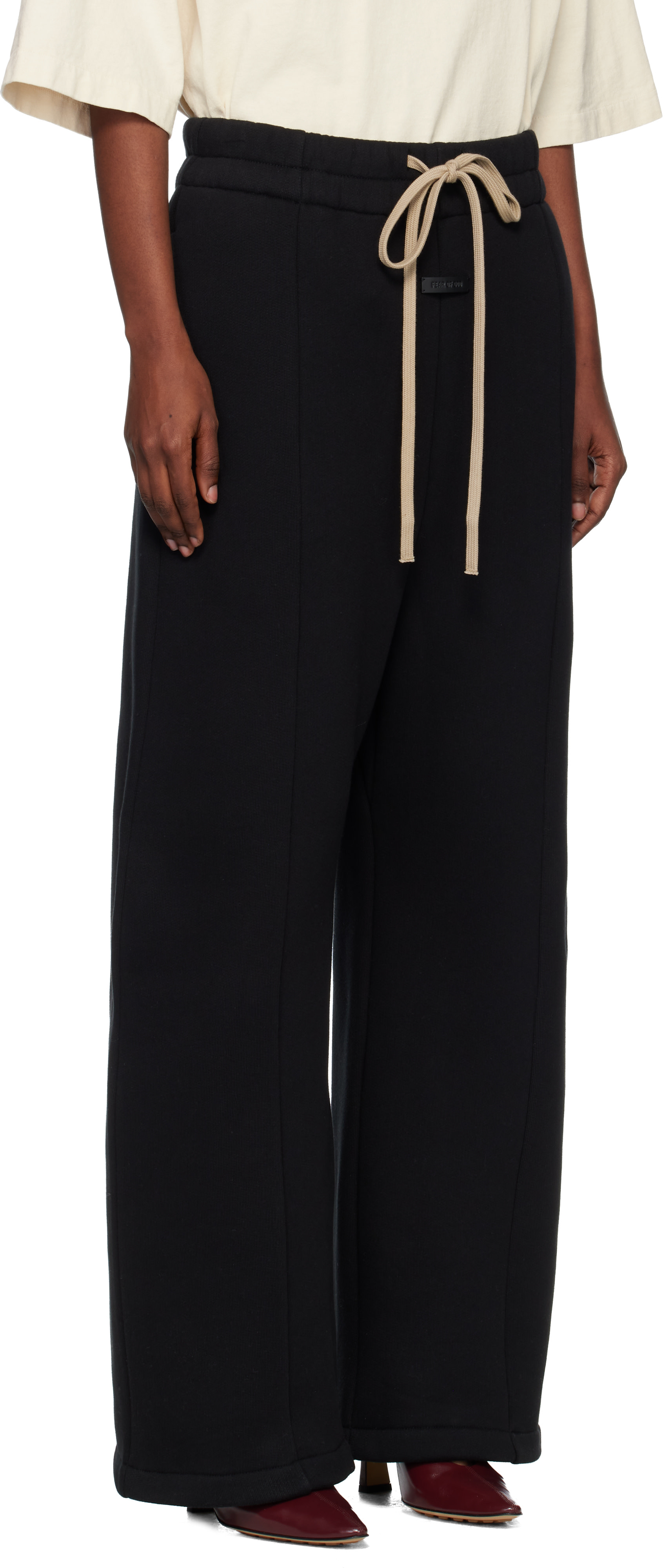 Fear of God: Black Wide Leg Sweatpants | SSENSE