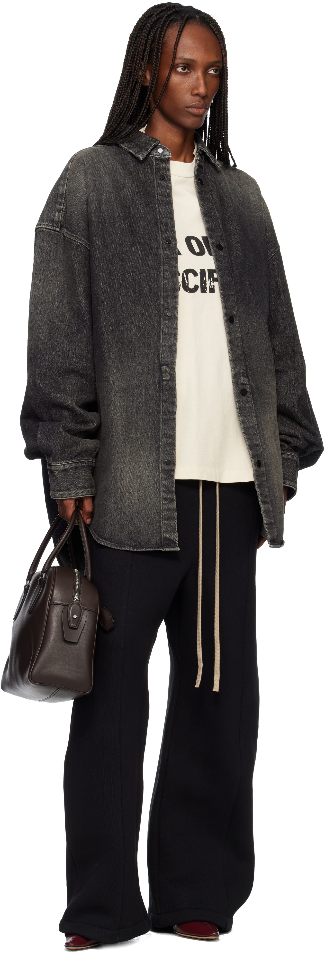 Fear of God: Black Wide Leg Sweatpants | SSENSE