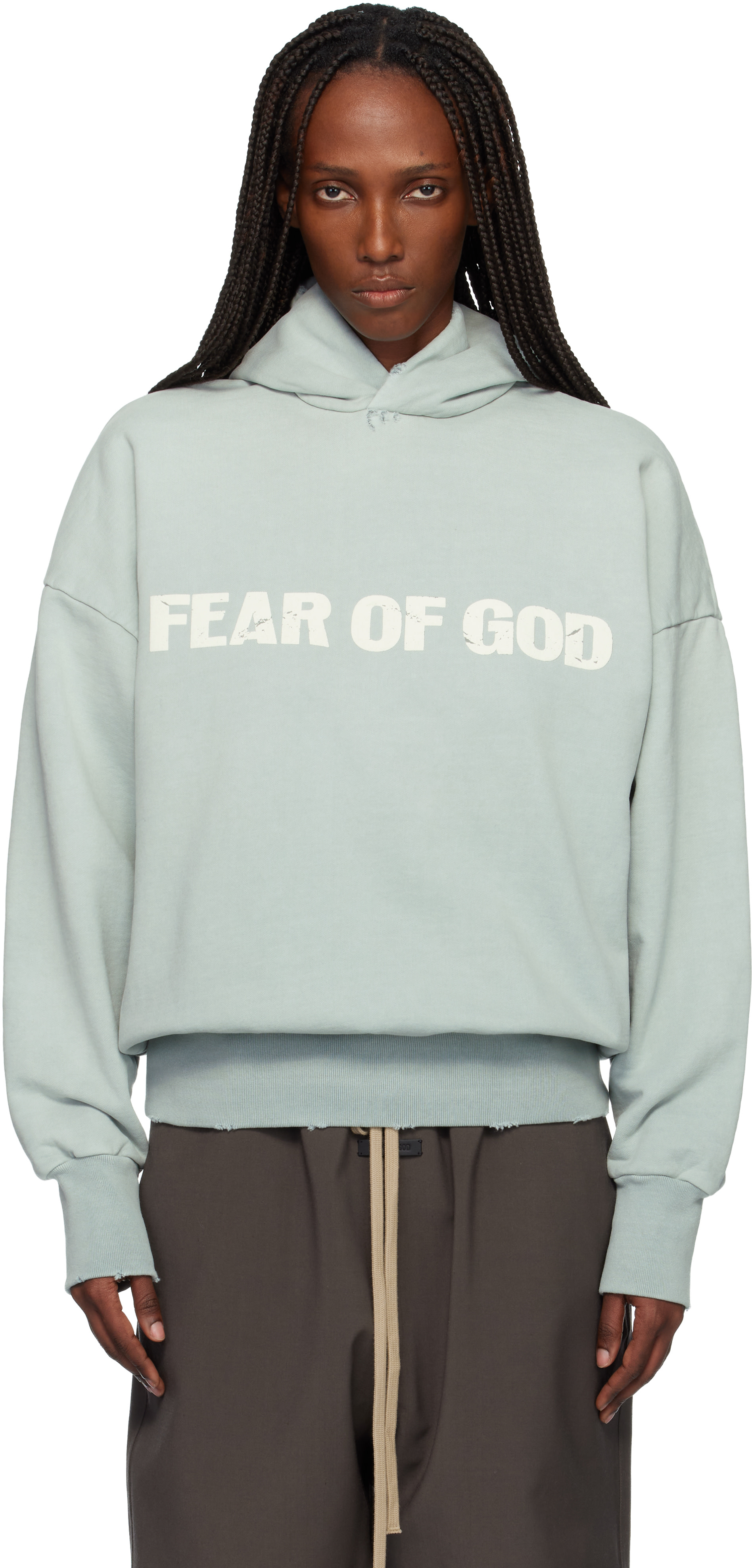 Fear of God - Pull à capuche bleu à logo