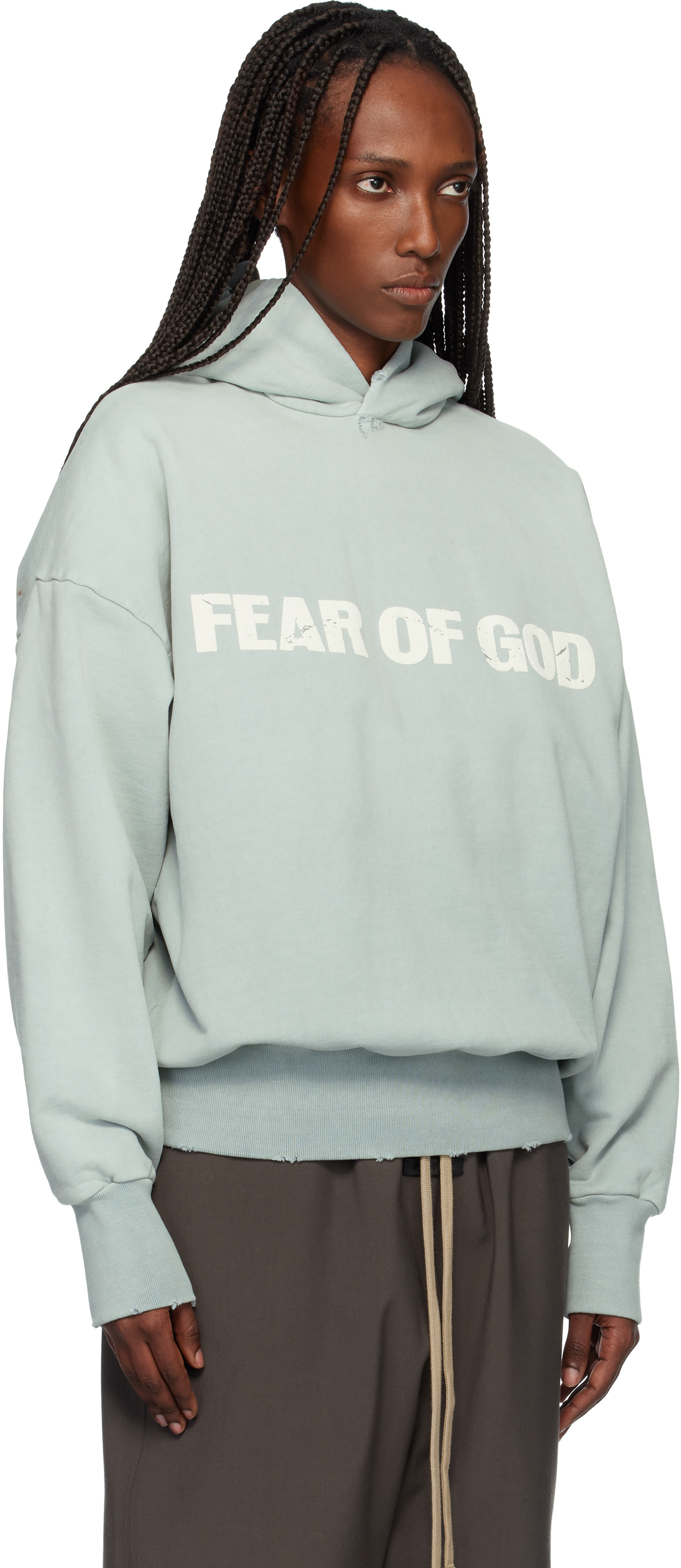 Fear of God - Pull à capuche bleu à logo
