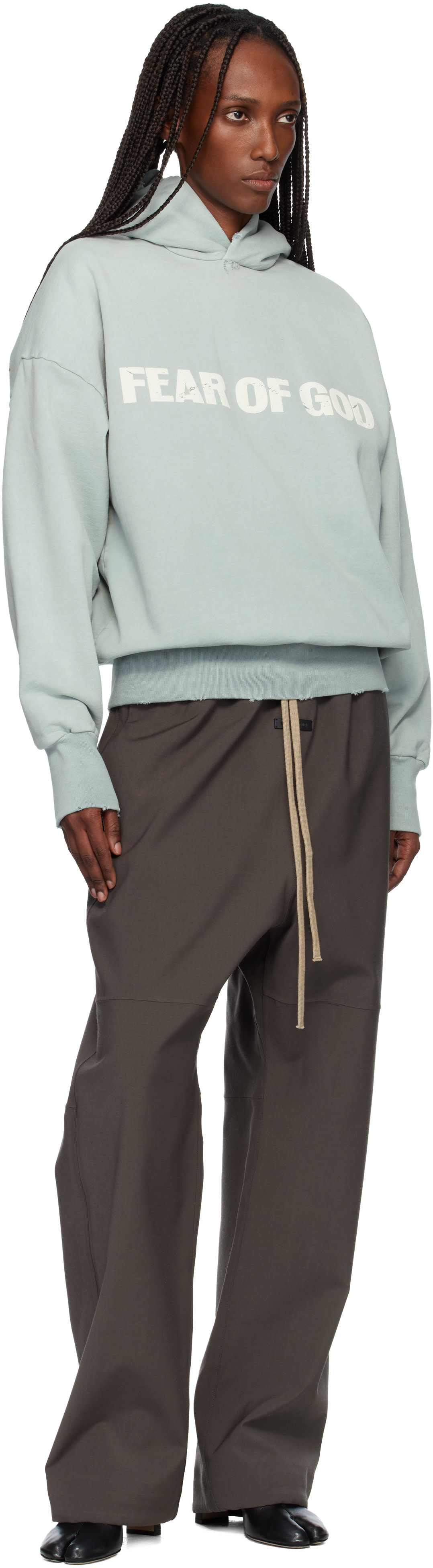 Fear of God - Pull à capuche bleu à logo