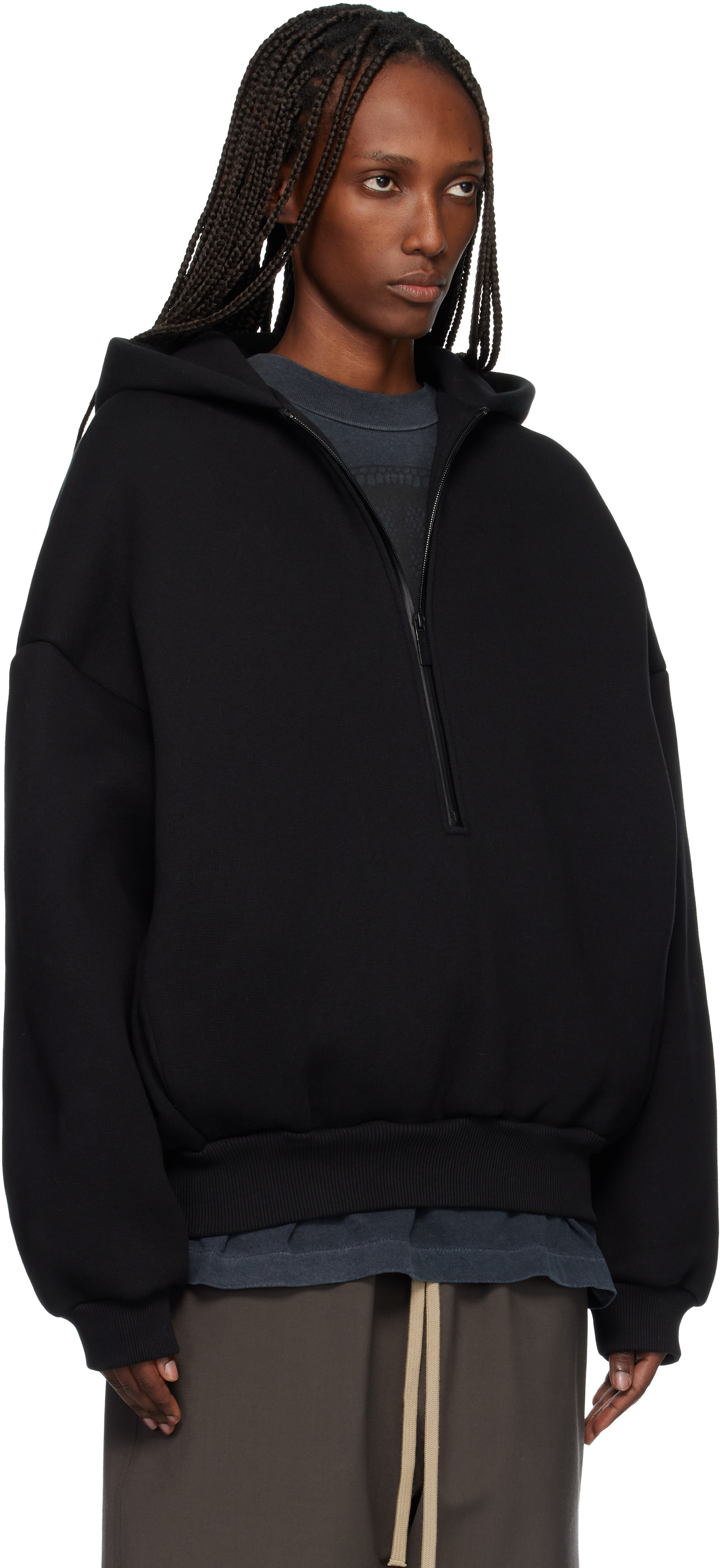 Fear of God: Black Athletics Half Zip Hoodie | SSENSE Canada Fear of God: Black Athletics Half Zip Hoodie | SSENSE Canada