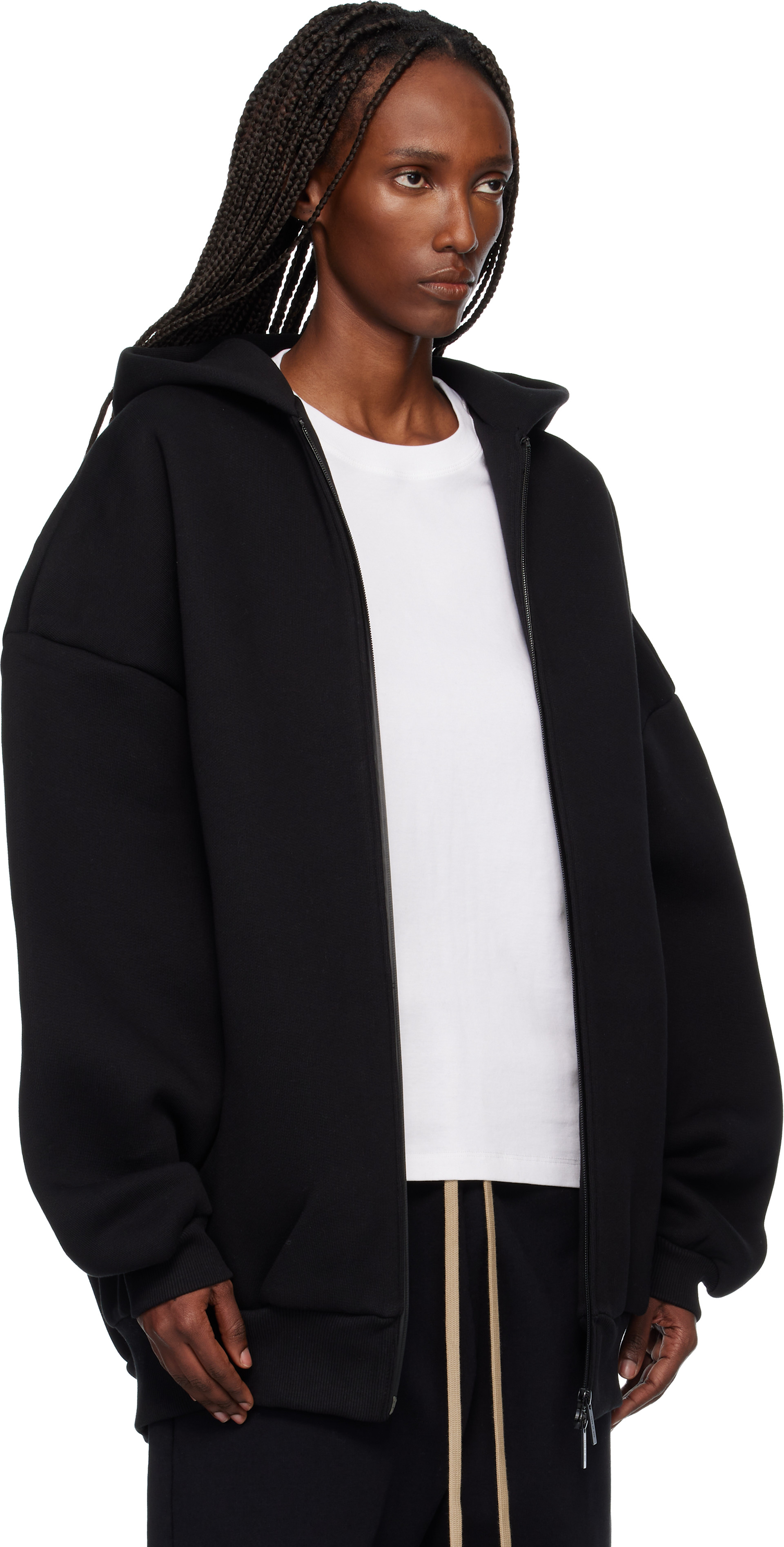 Fear of God: Black Athletics Zip Up Hoodie | SSENSE Canada