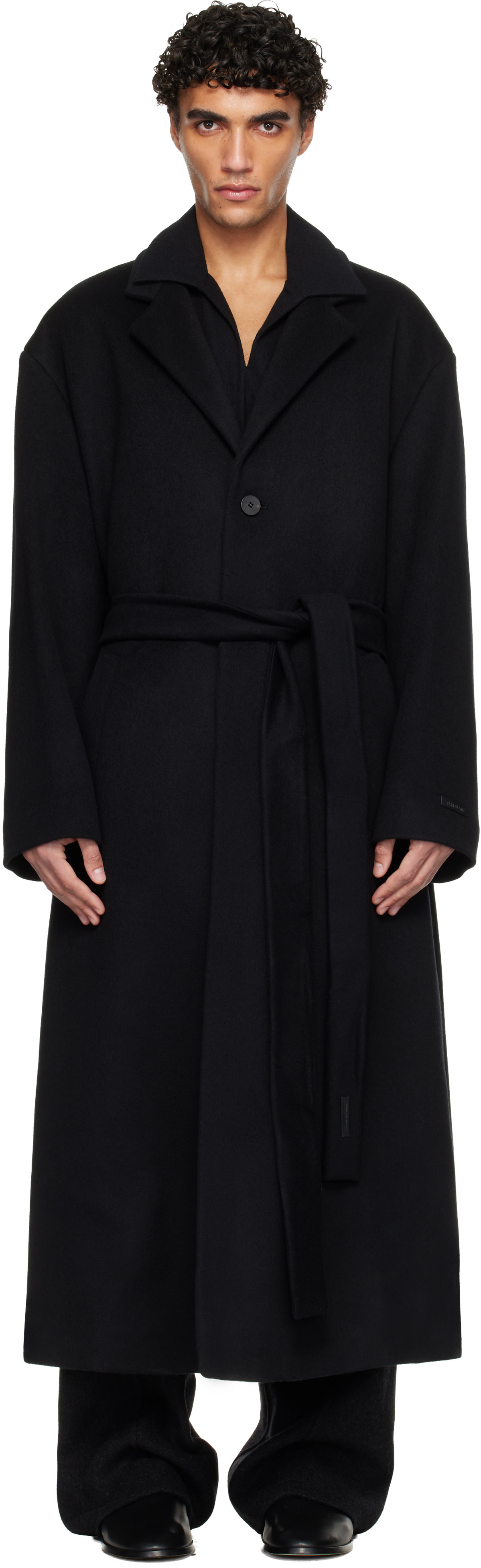 Fear of God: ブラック Relaxed コート | SSENSE 日本