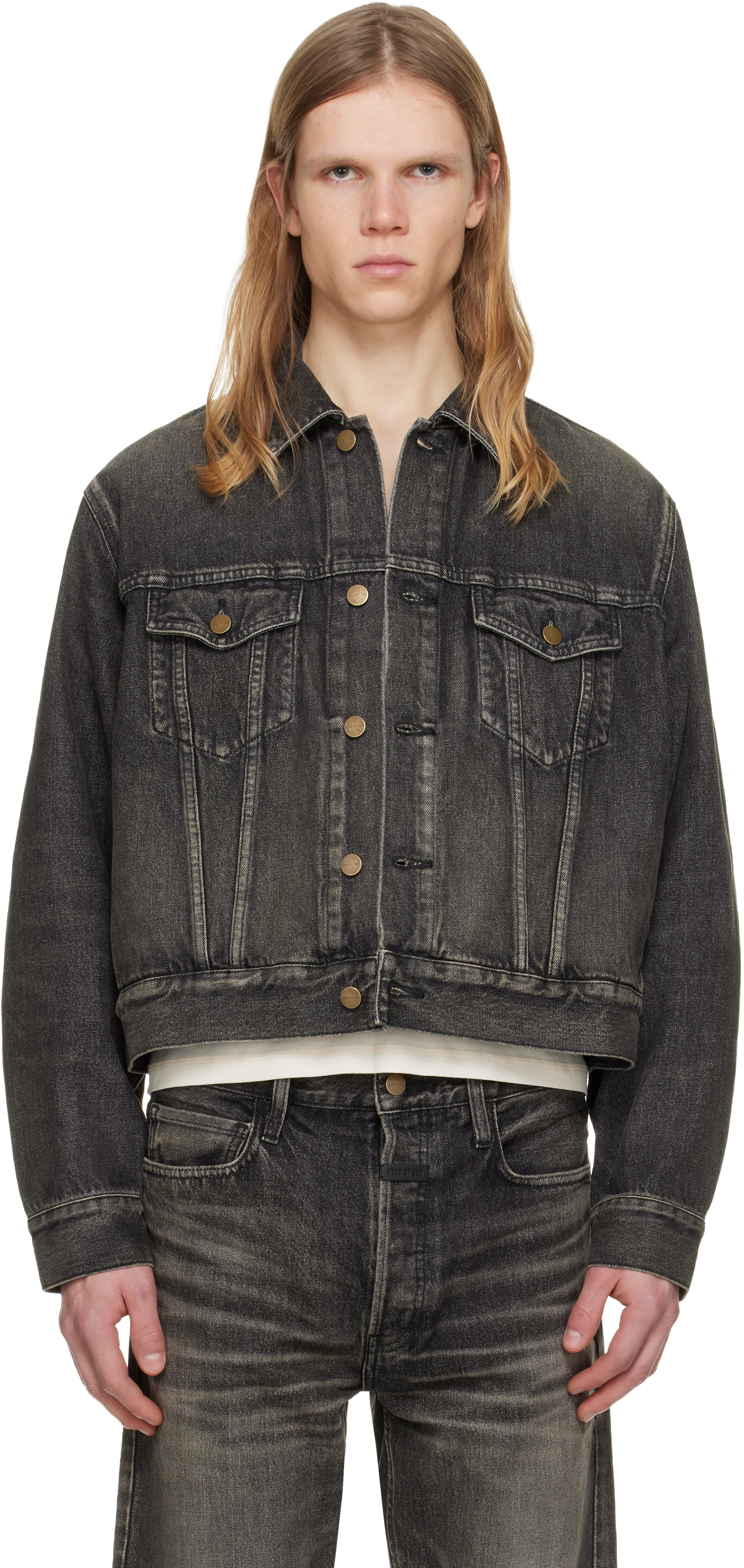 Fear of God: ブラック デニム トラッカージャケット | SSENSE 日本
