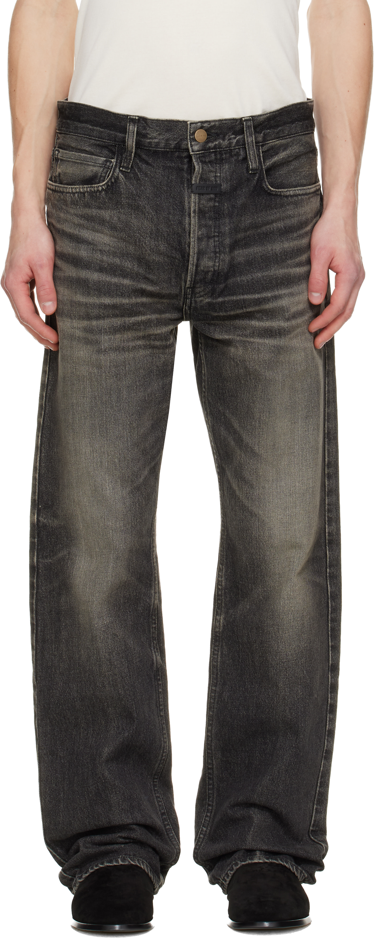 Fear of God: Black Straight 5 Pocket Jeans | SSENSE