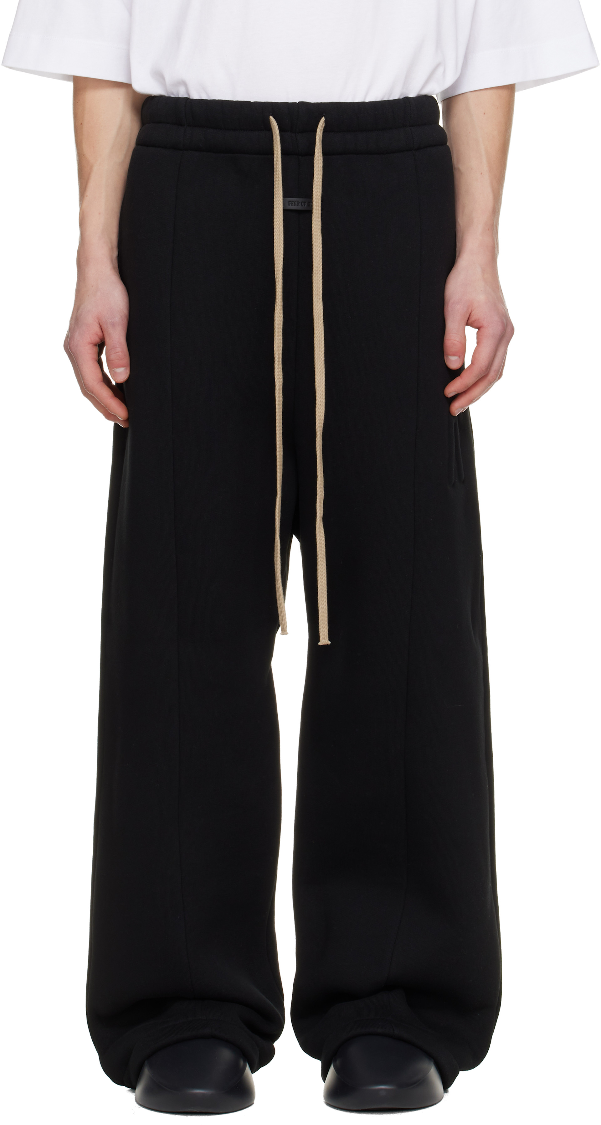 Fear of God: Black Wide Leg Sweatpants | SSENSE