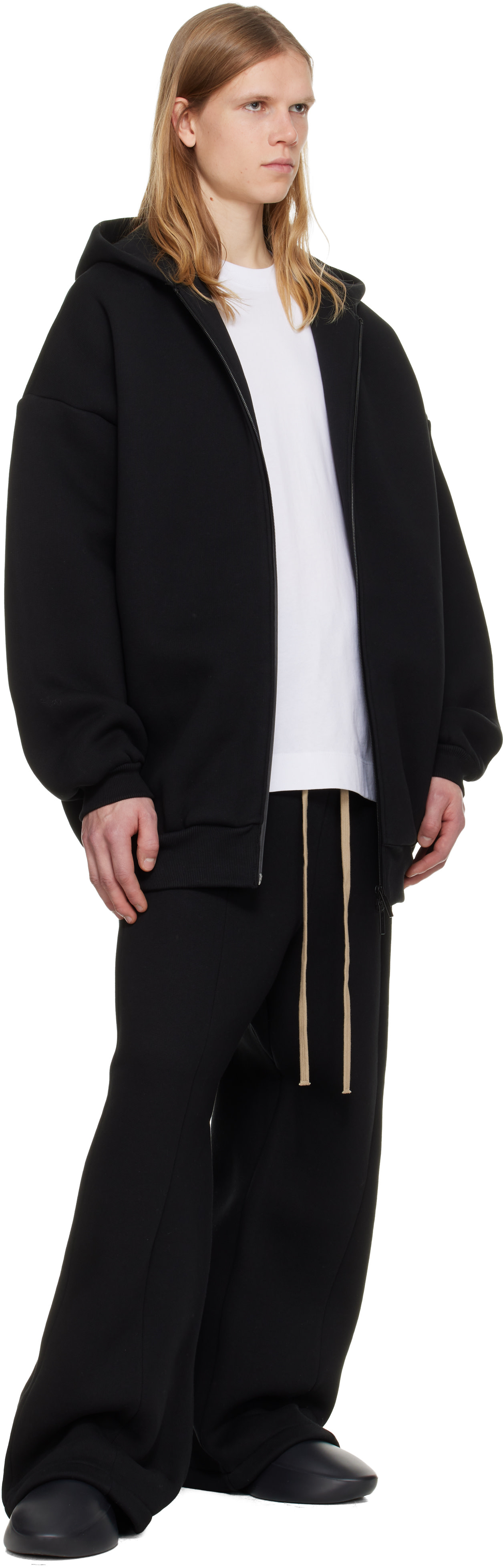 Fear of God: Black Wide Leg Sweatpants | SSENSE