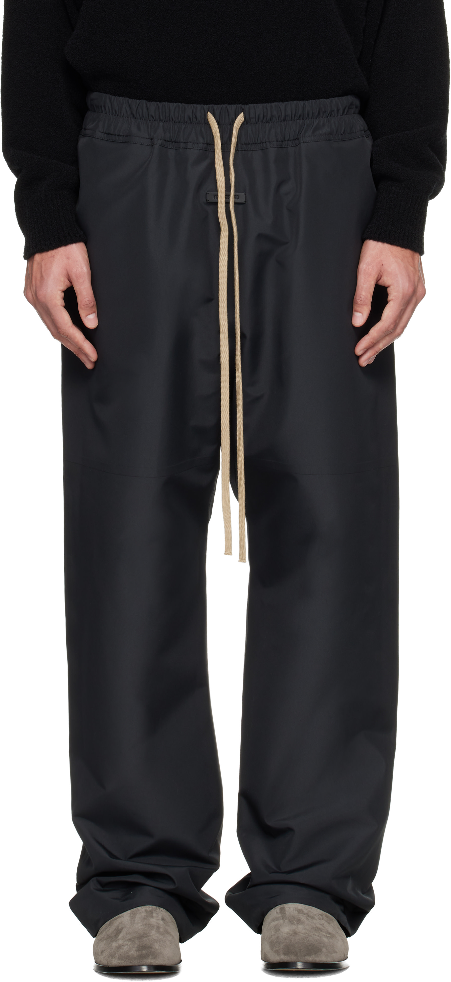 FEAR OF GOD ボクサーパンツ S セメント Fear of God: Black Technical Split Knee Lounge Pants | SSENSE