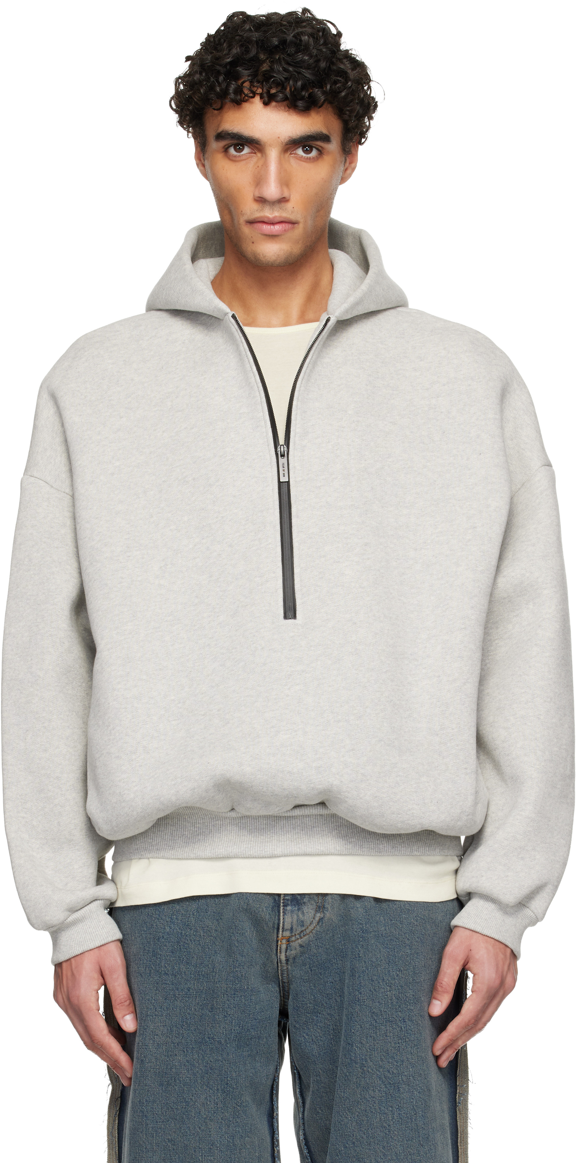 Fear of God: グレー Athletics ハーフジップ フーディ | SSENSE 日本