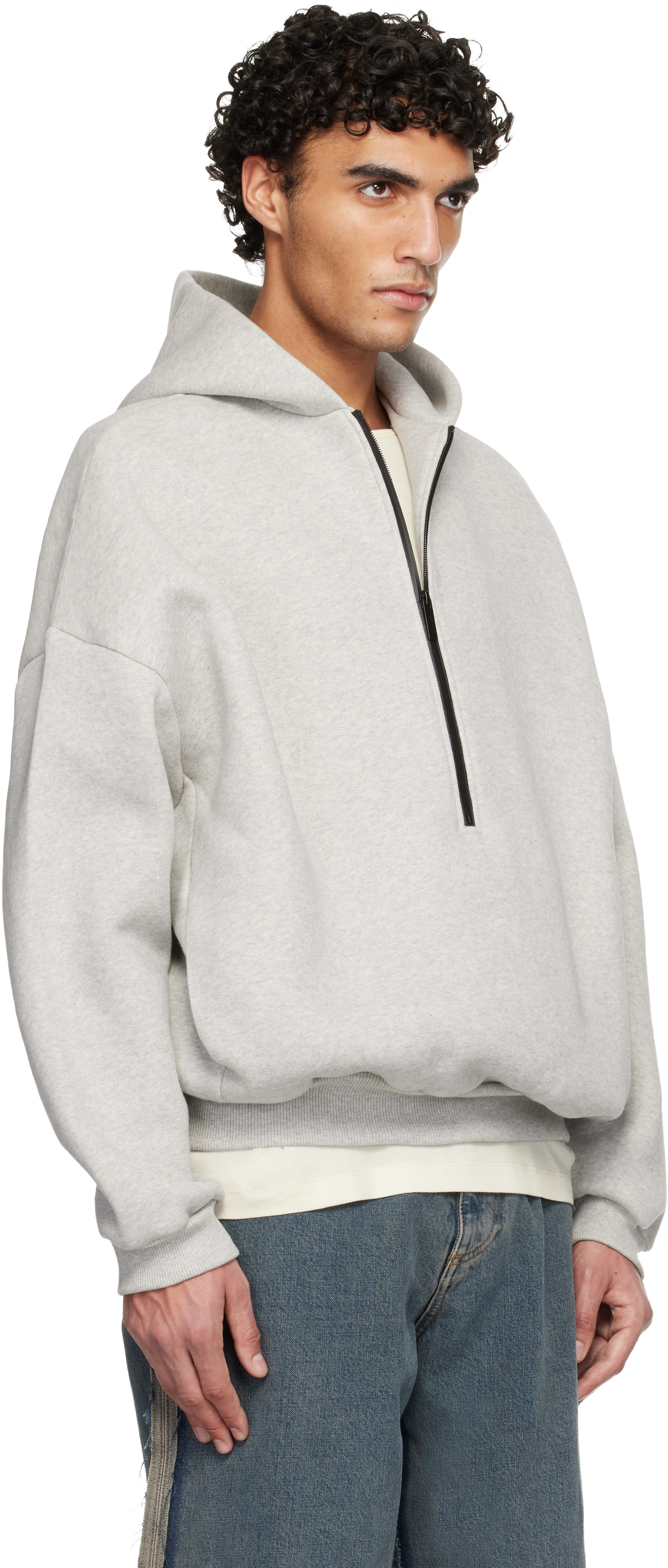 Fear of God: グレー Athletics ハーフジップ フーディ | SSENSE 日本