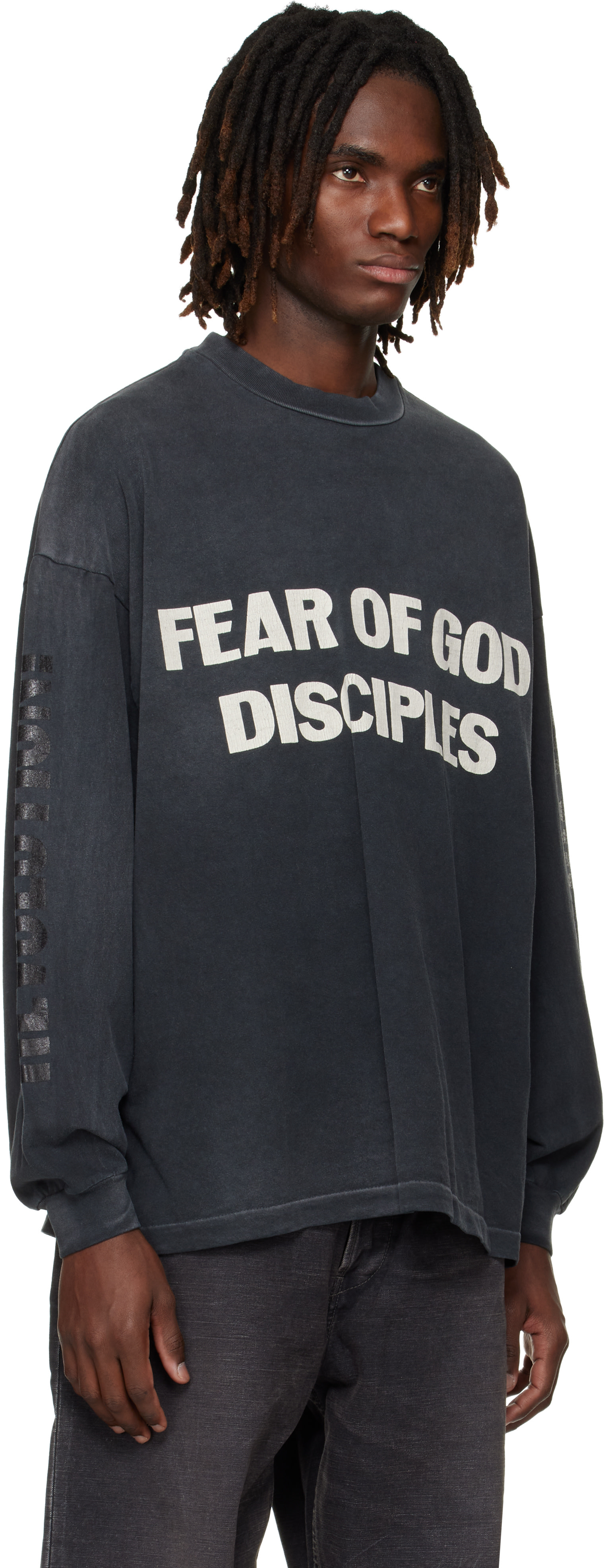 Fear of God: Black Relaxed 'Disciple' T-shirt | SSENSE Denmark