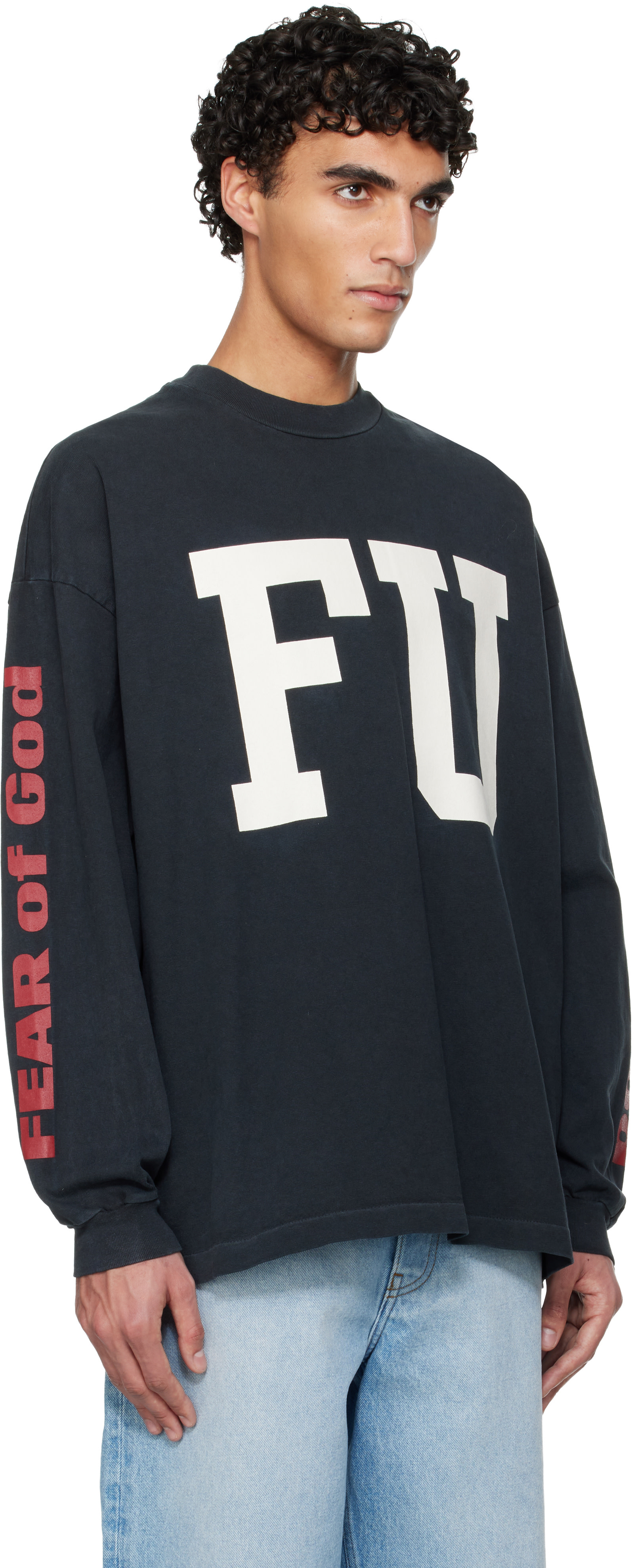 Fear of God: ブラック 'Freedom' リラックス 長袖Tシャツ | SSENSE 日本