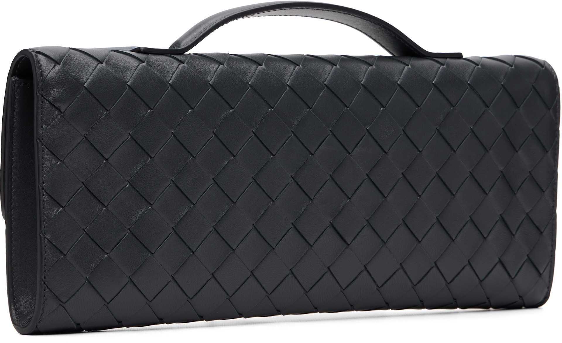 Bottega Veneta: Navy Daisy Closure Andiamo Clutch | SSENSE