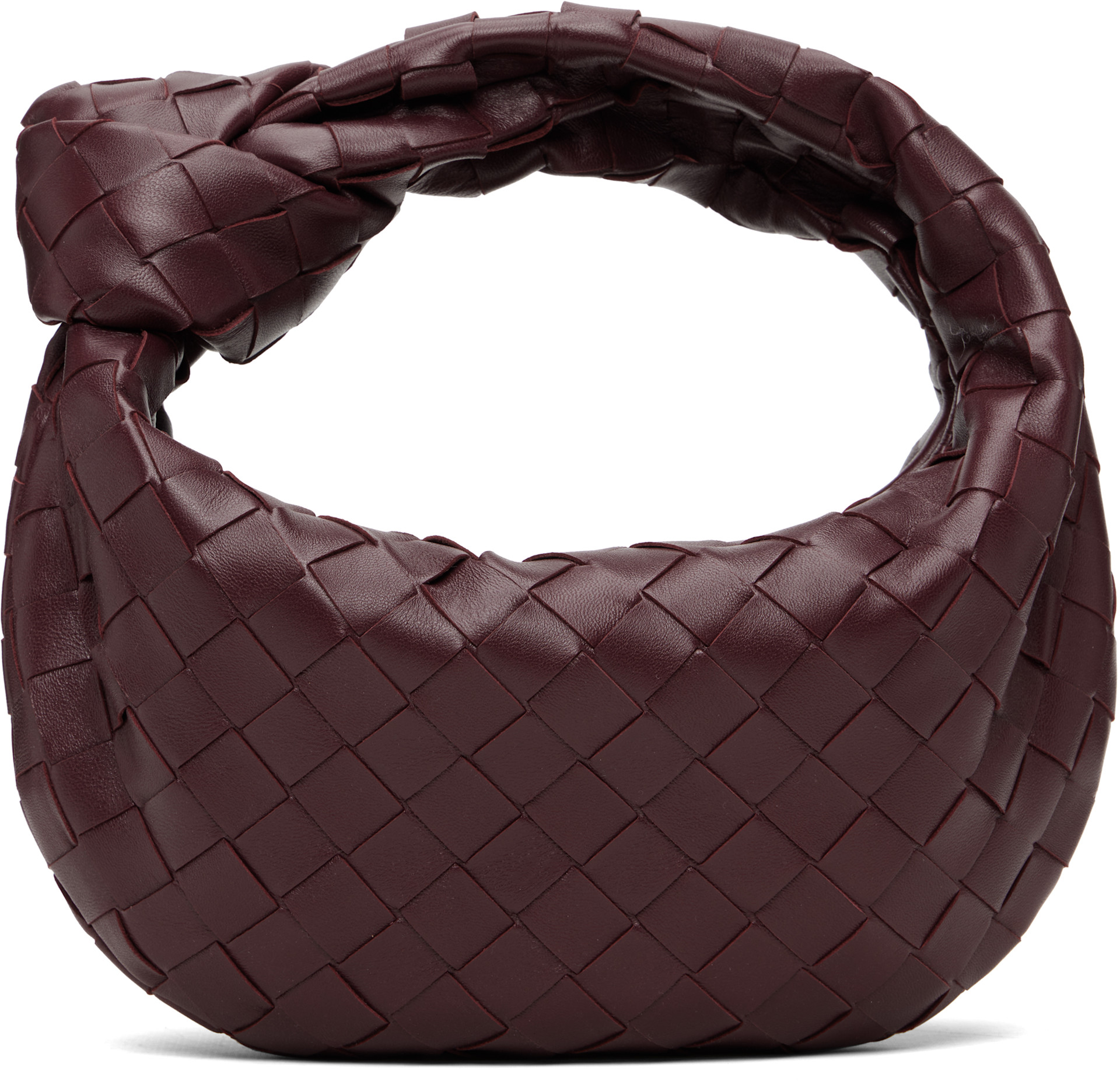 Bottega Veneta: バーガンディ ミニ Jodie バッグ | SSENSE 日本