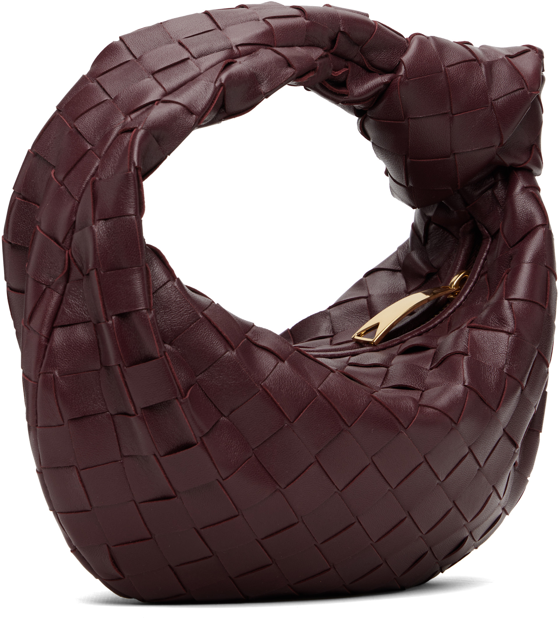 Bottega Veneta: バーガンディ ミニ Jodie バッグ | SSENSE 日本
