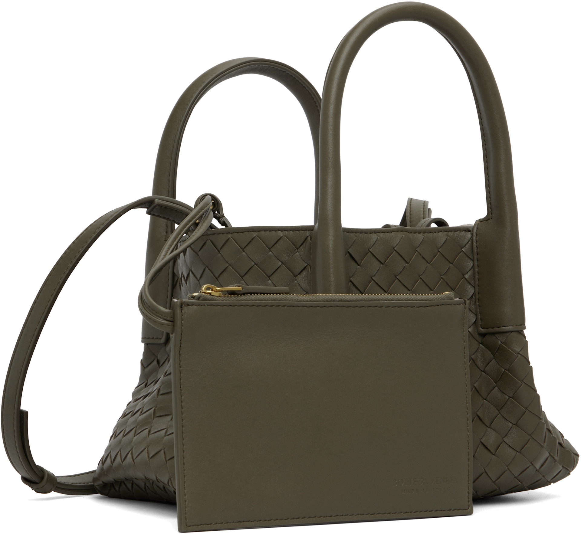 Bottega Veneta: Khaki Small Pinacoteca Bag | SSENSE