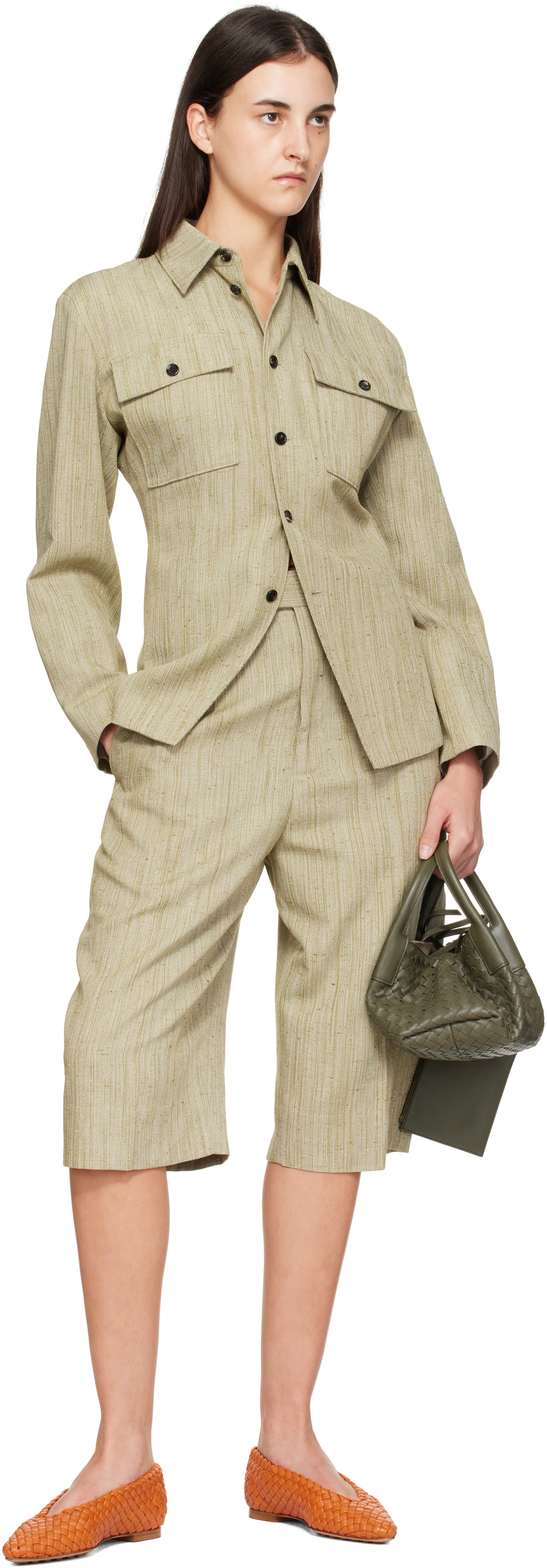 Bottega Veneta: Khaki Small Pinacoteca Bag | SSENSE