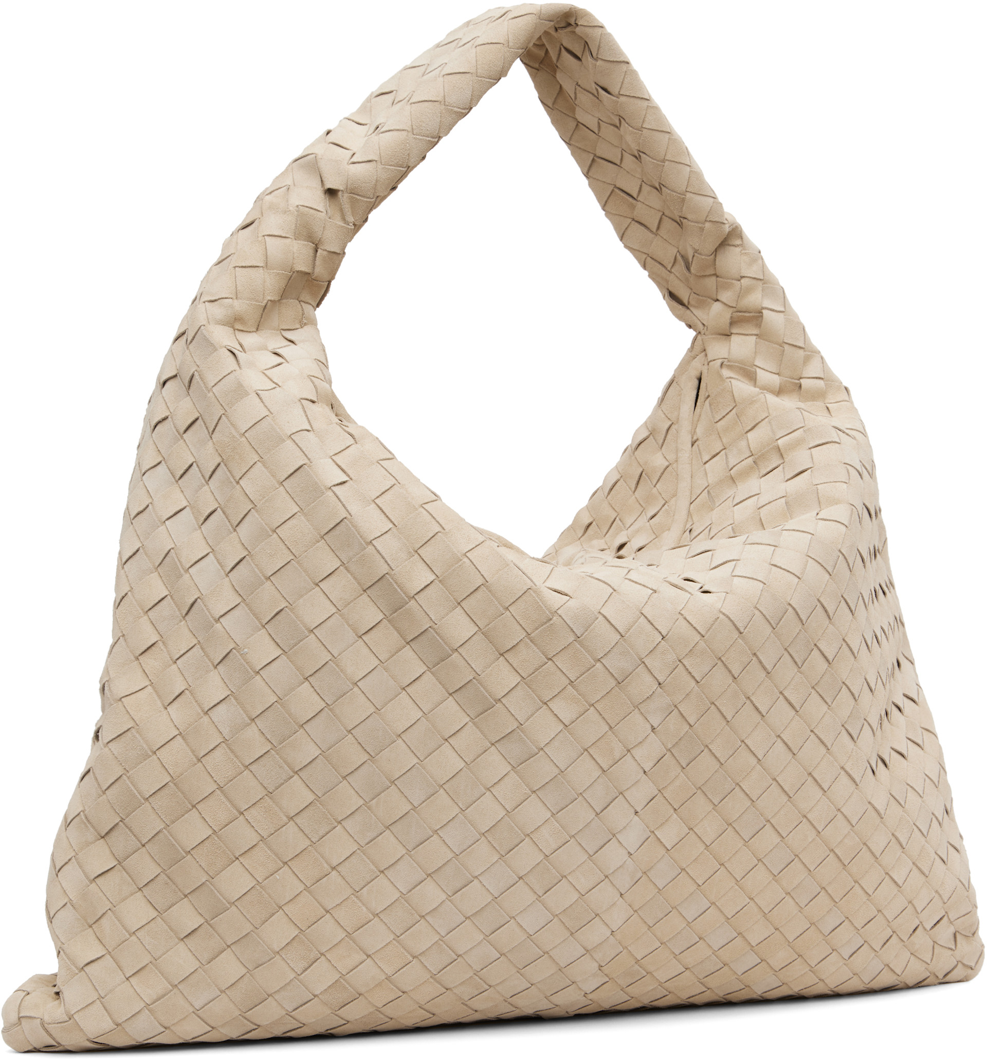 Bottega Veneta: Beige Large Hop Bag | SSENSE