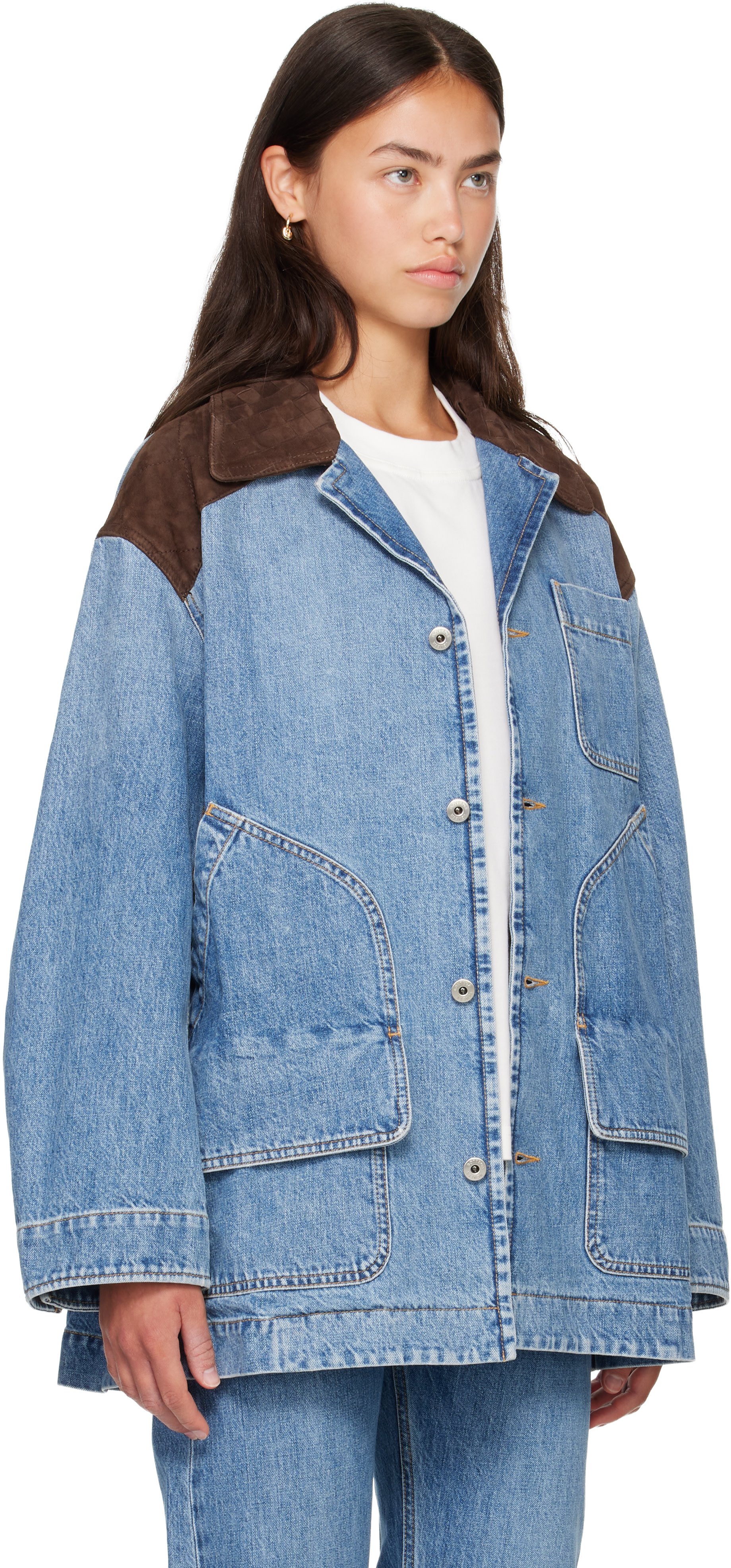 Bottega Veneta: Blue Vintage Indigo Denim Jacket | SSENSE