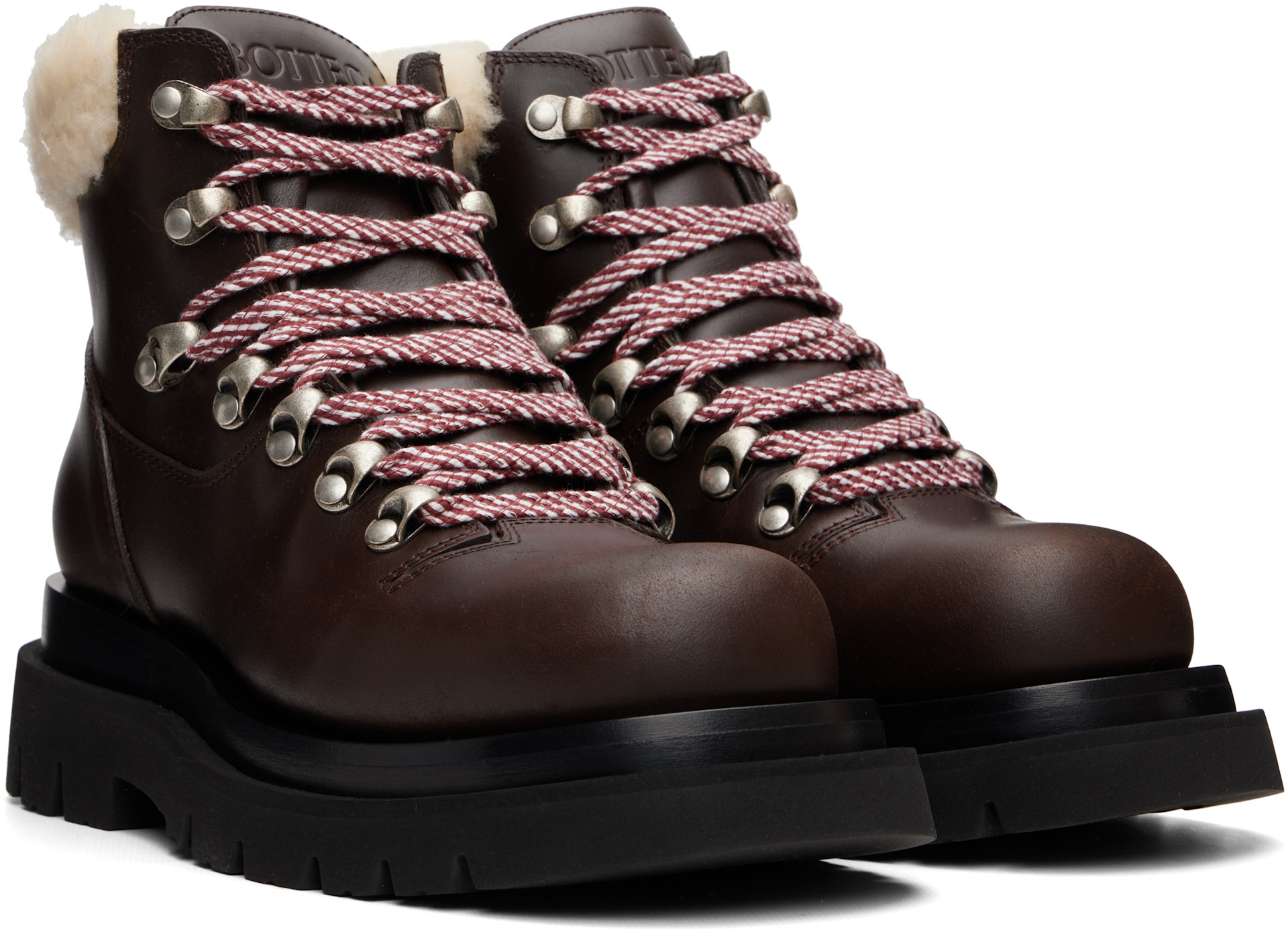Bottega Veneta: Brown Lug Boots | SSENSE