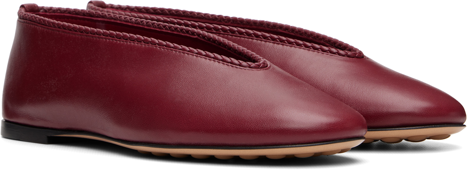 Bottega Veneta: レッド Rosa フラットシューズ | SSENSE 日本