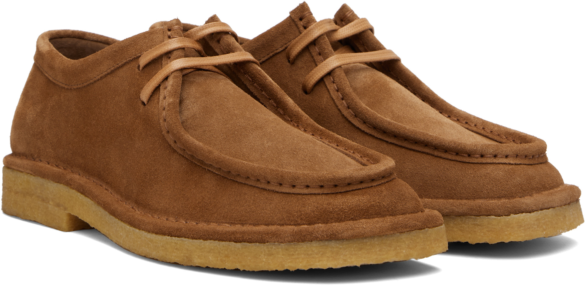 Bottega Veneta: Tan Lace-Up Daddy Oxfords | SSENSE