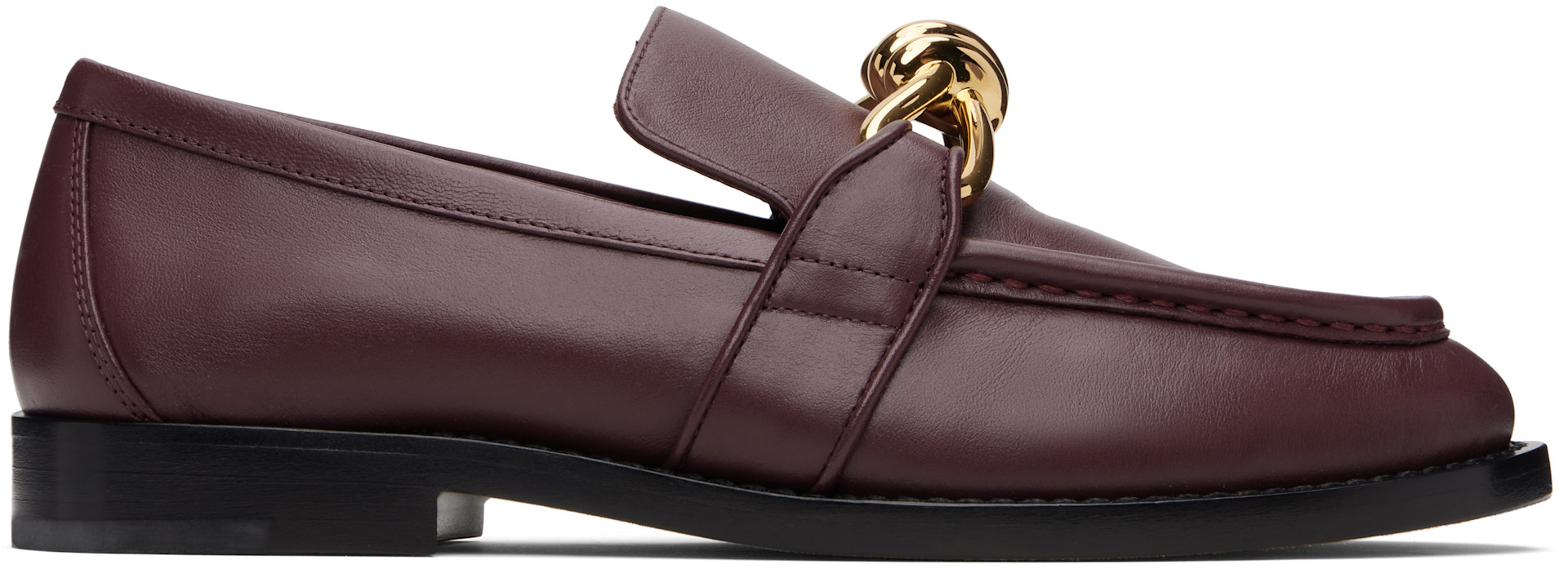 Bottega Veneta: Burgundy Astaire Loafers | SSENSE Netherlands