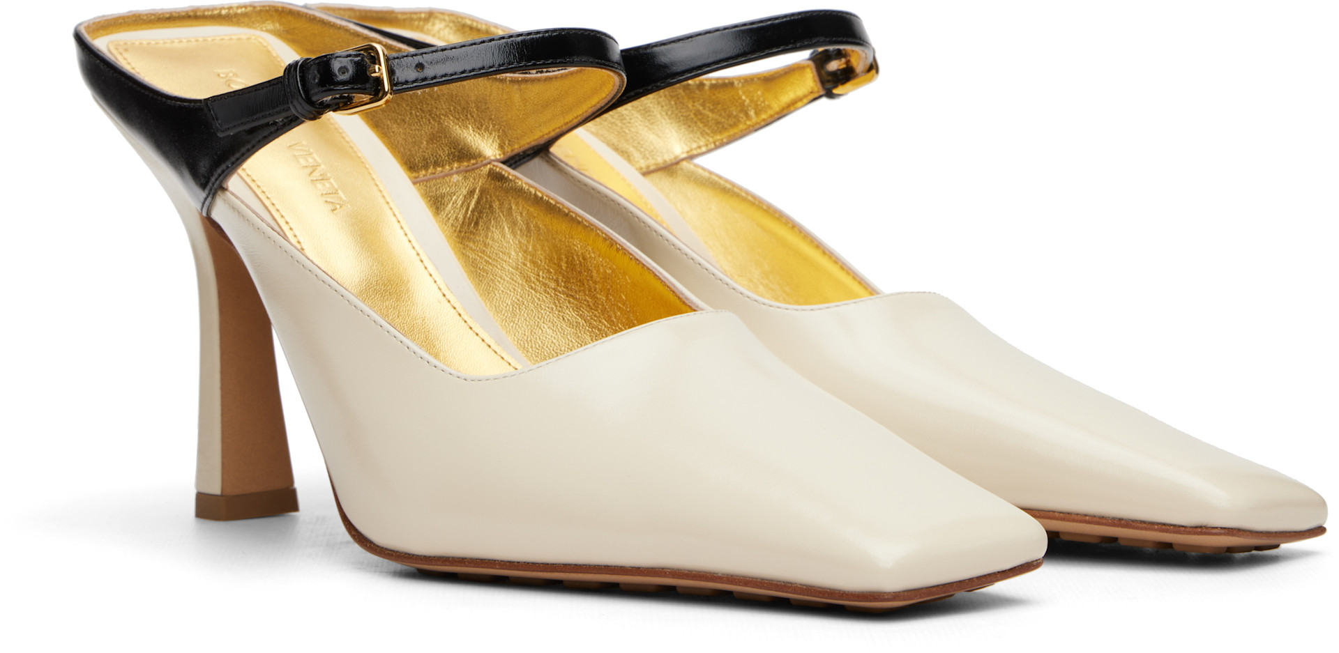 Bottega Veneta: Off-White Slip On Heels | SSENSE