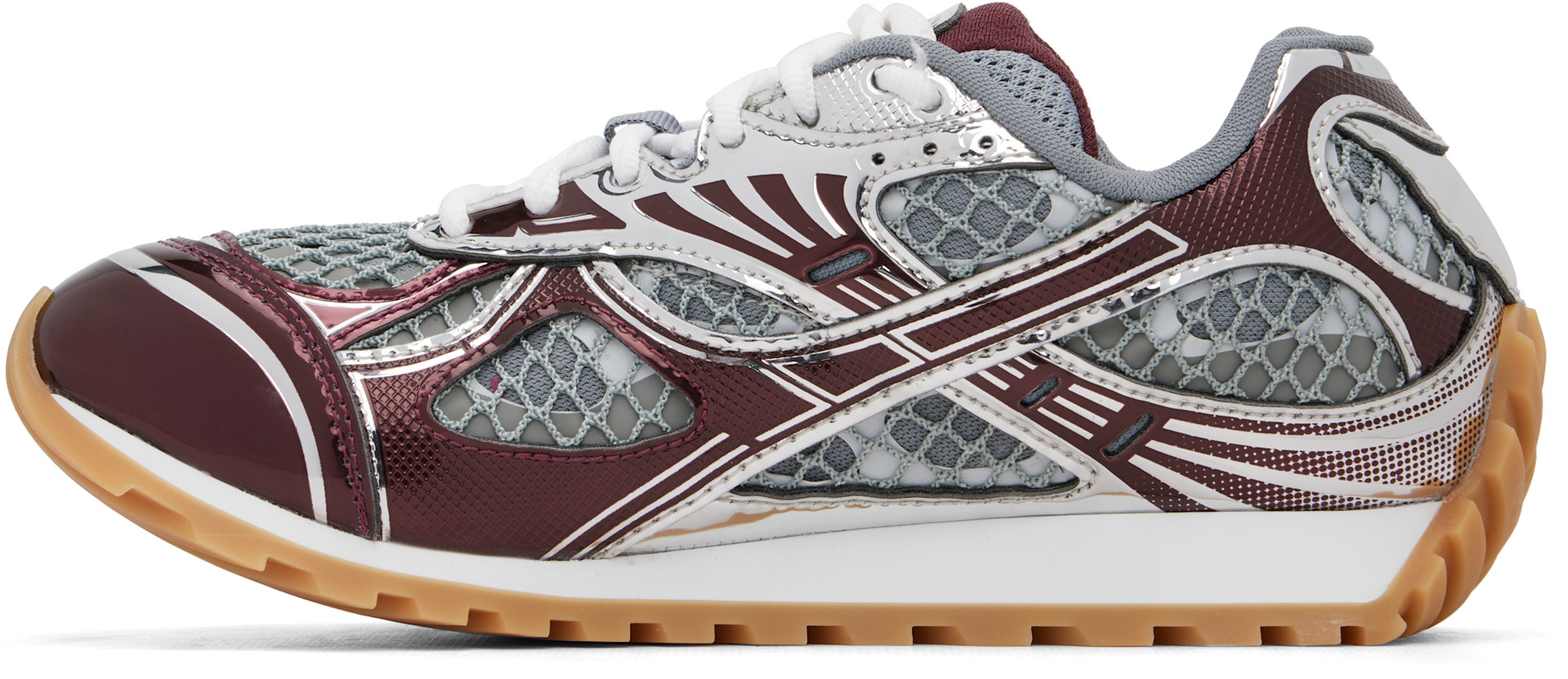 Bottega Veneta Men\'s Athletic Sneakers in Gray and Burgundy Bottega Veneta Men main image 2