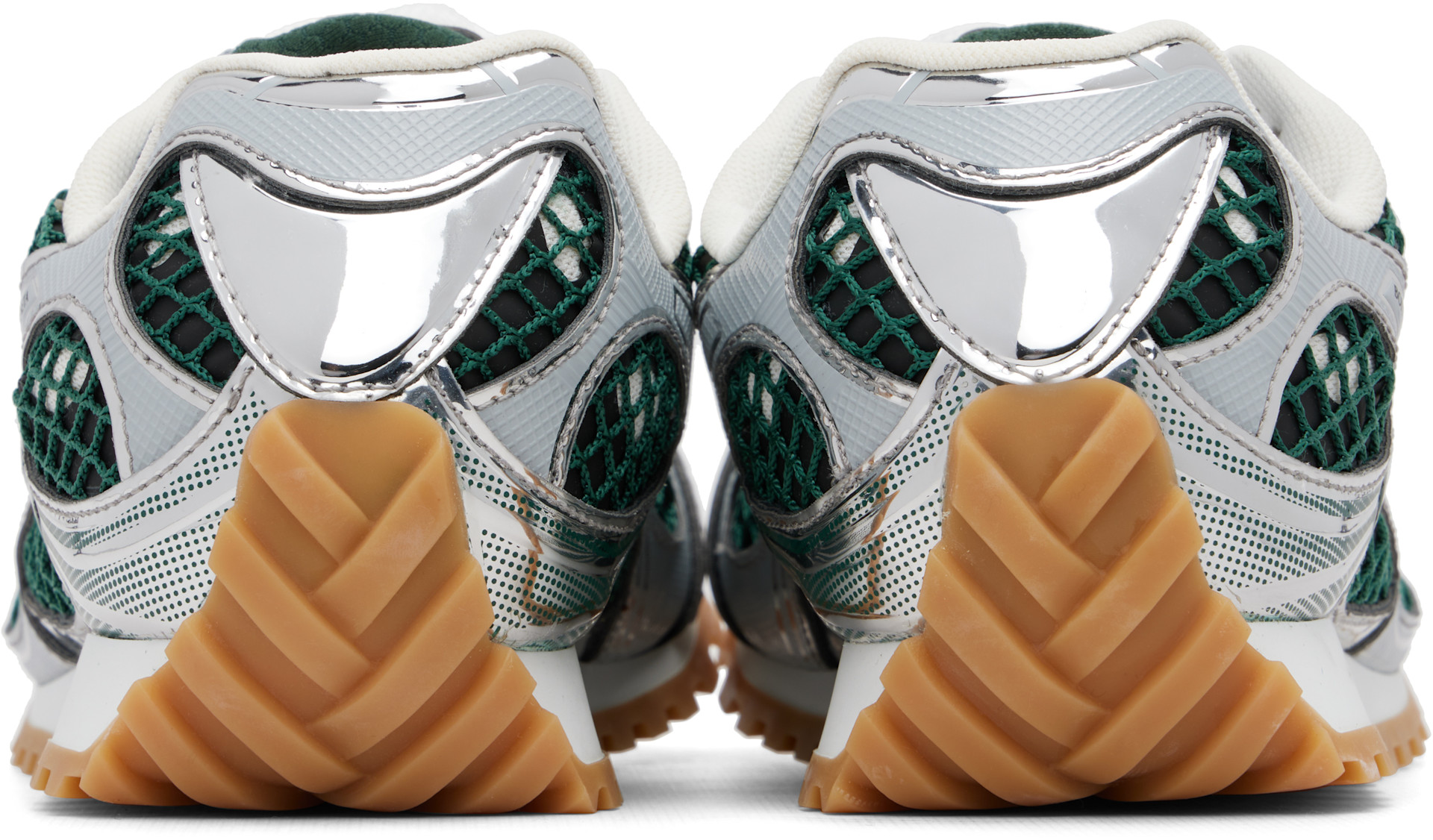 Bottega Veneta - Baskets Orbit vert et argenté
