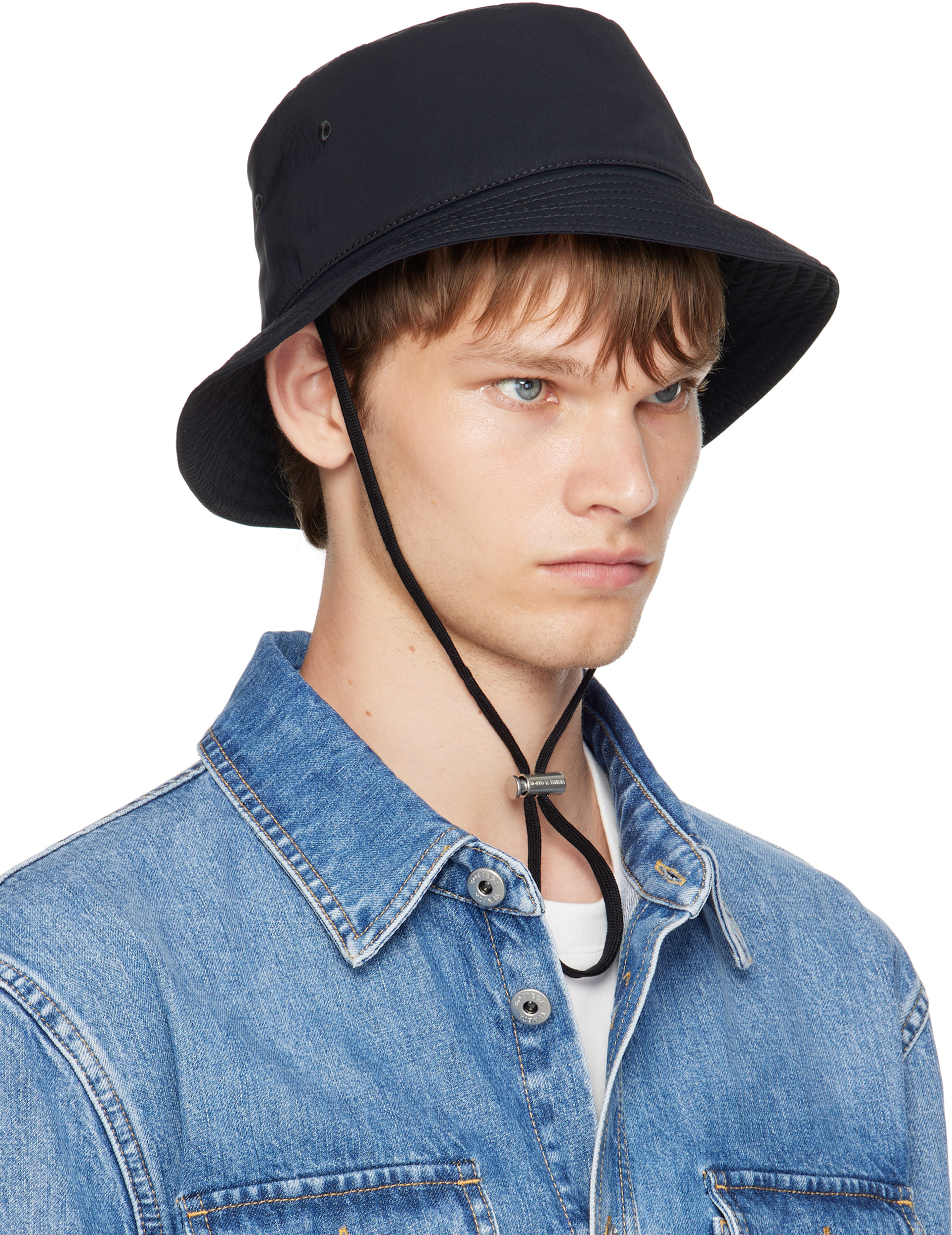 BOTTEGA VENETA ハット ユニセックス Mサイズ Bottega Veneta: Black Tech Nylon Bucket Hat | SSENSE