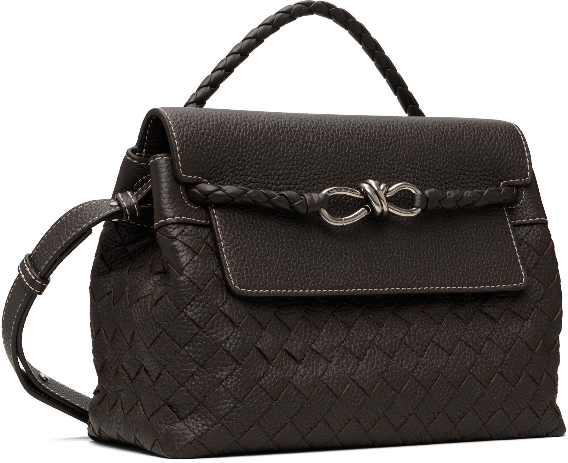 Bottega Veneta: ブラウン スモール Andiamo メッセンジャーバッグ