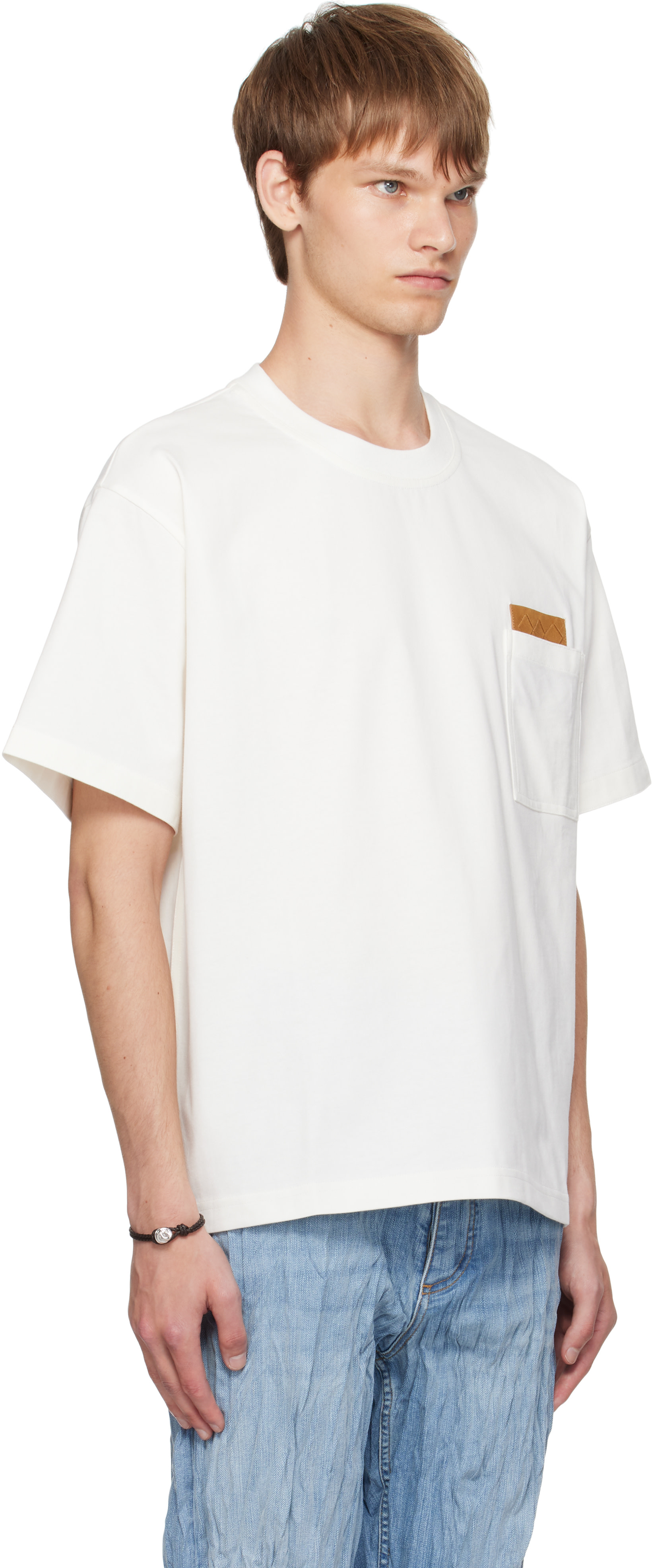 Bottega Veneta: Off-White Pima Cotton Jersey T-shirt | SSENSE