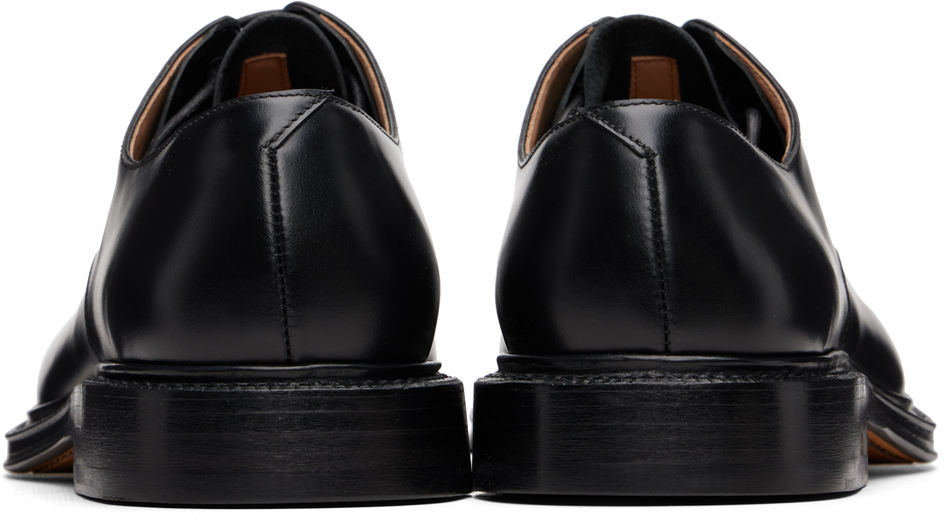 Bottega Veneta: ブラック James レースアップダービー | SSENSE 日本