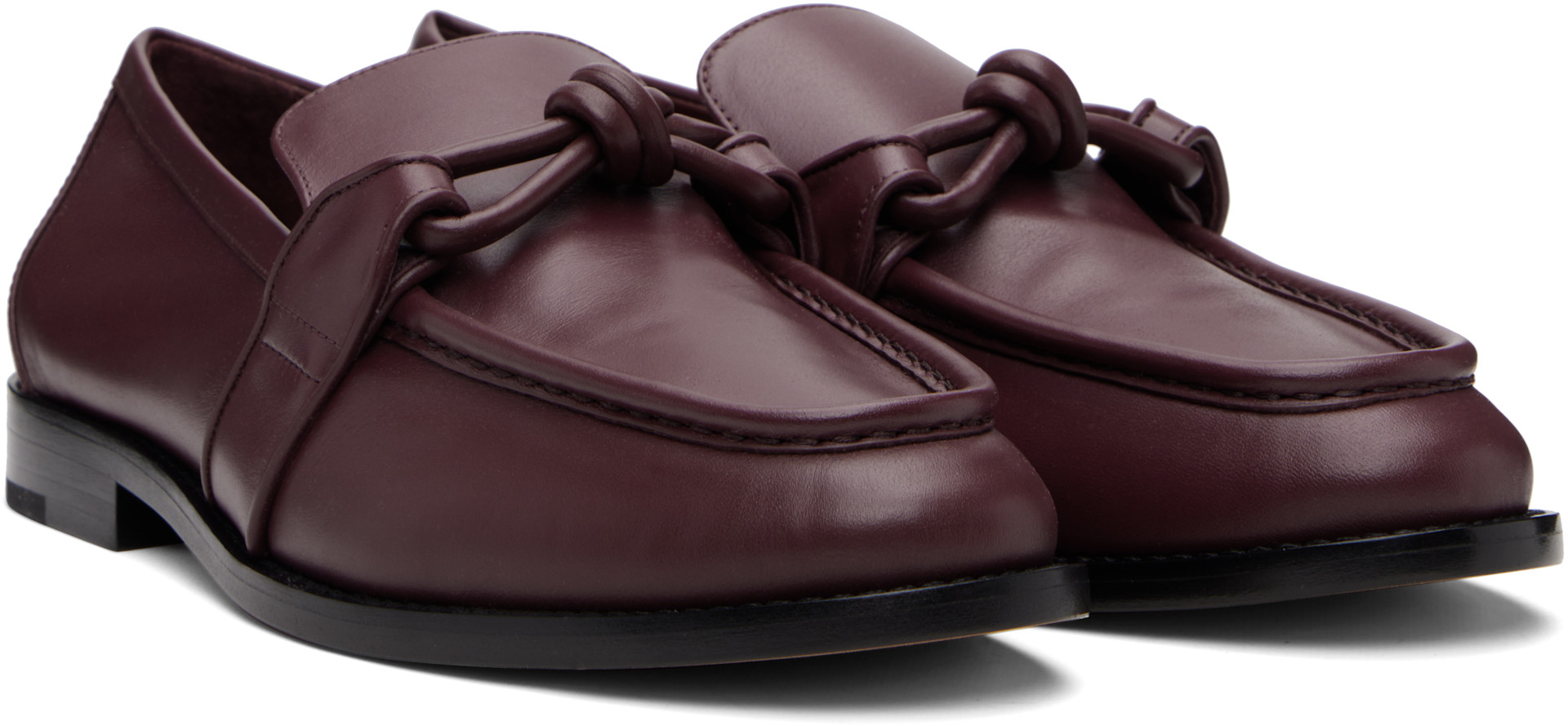 Bottega Veneta: Burgundy Astaire Loafers | SSENSE