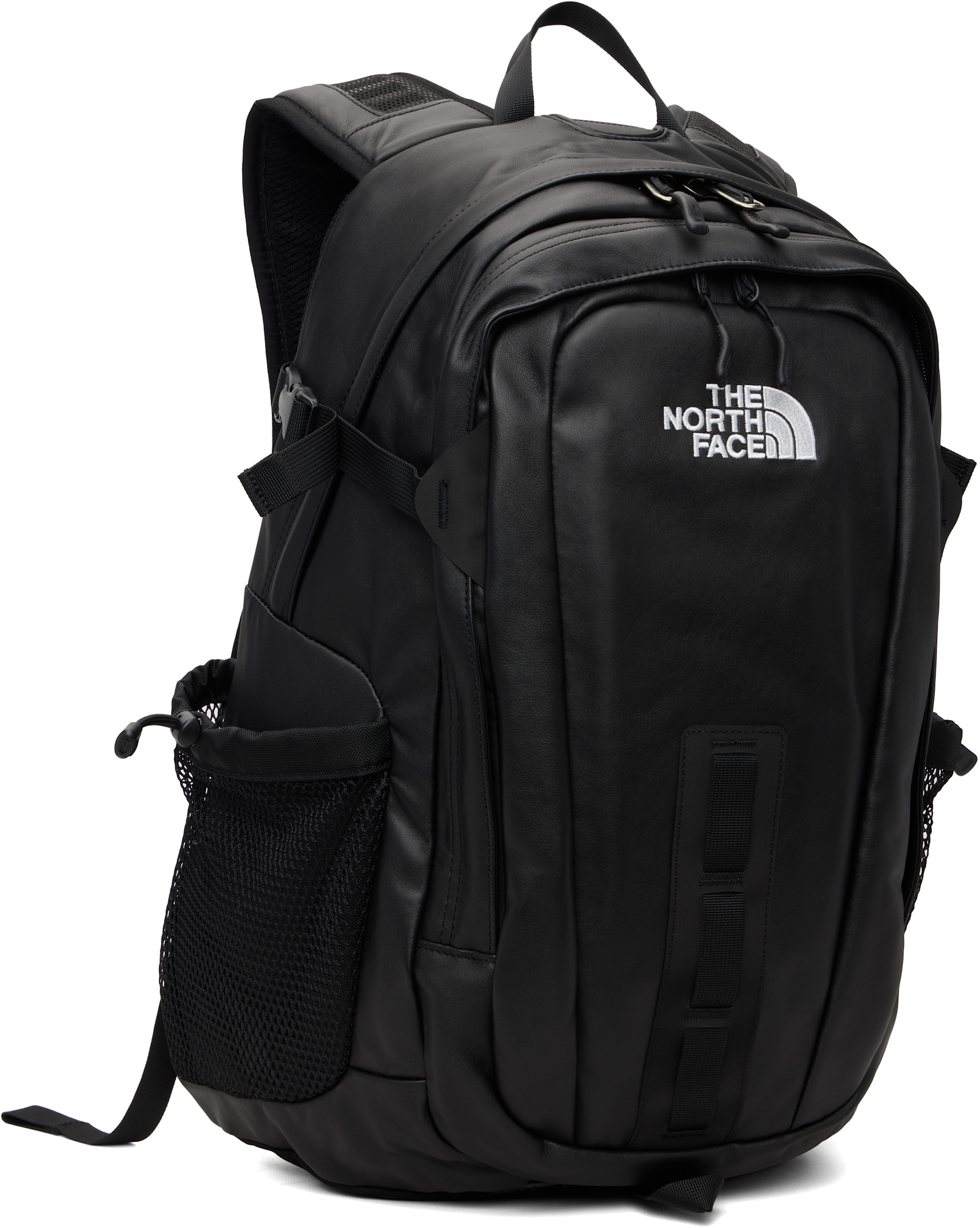 THE NORTH FACE HOT SHOT ブラックバックパック The North Face: Black 'Leather Pack' Hot Shot Backpack | SSENSE