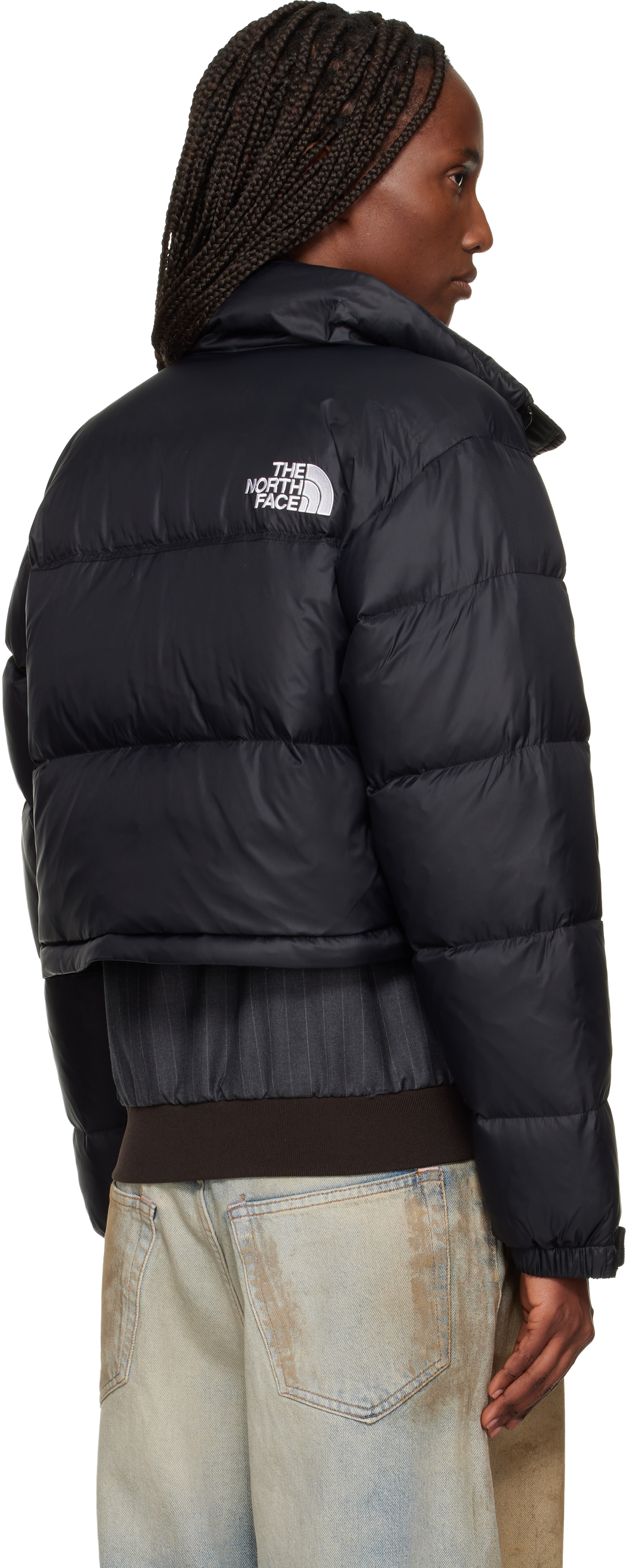 美品 THE NORTH FACE ショート丈ダウン 黒 S The North Face: ブラック ヌプシ ショート ダウンジャケット | SSENSE