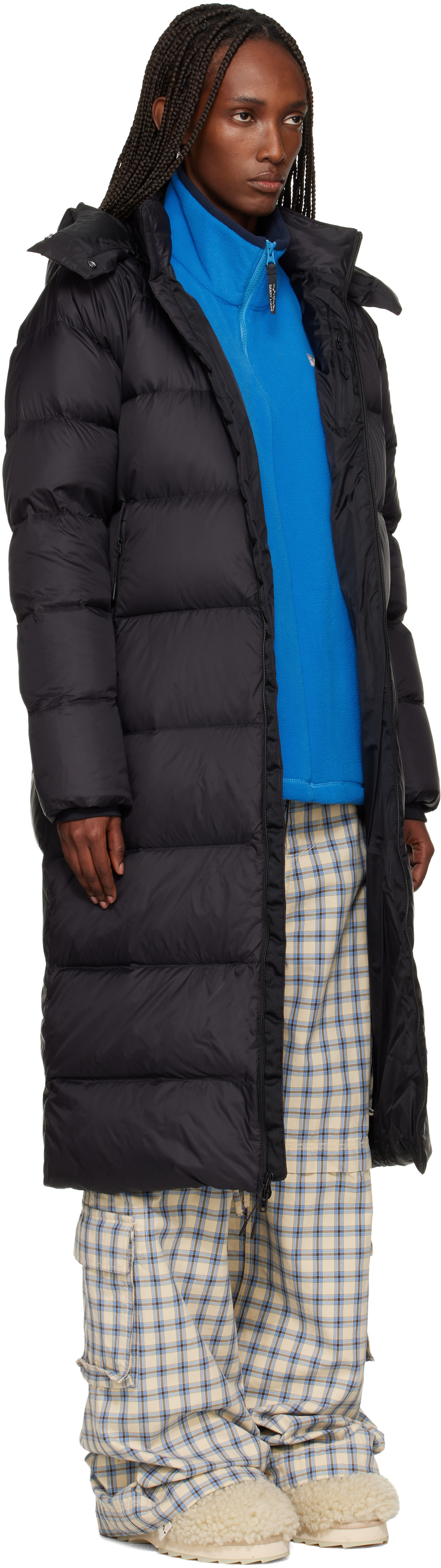 The North Face: Black City Long Hooded Down Jacket | SSENSE