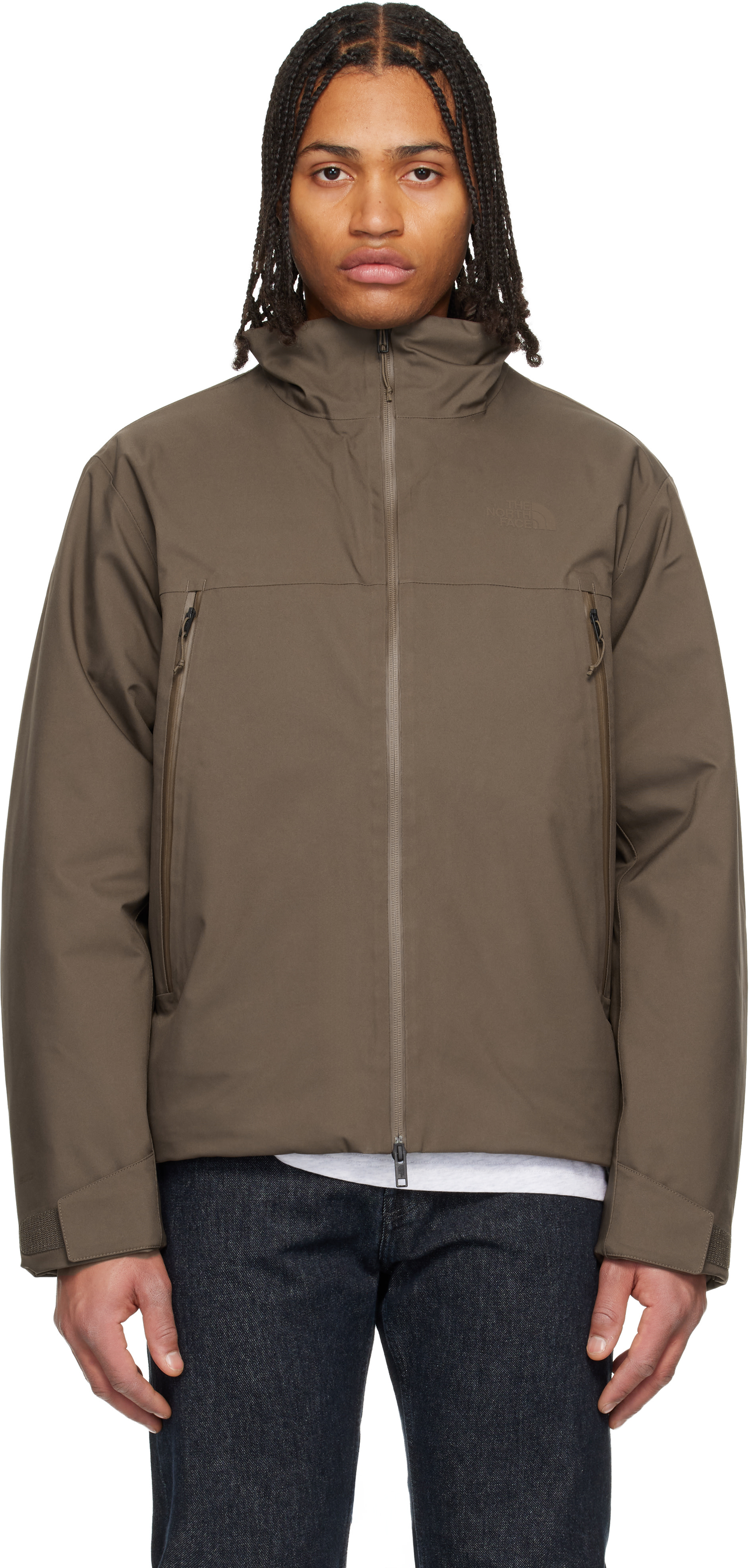 The North Face: Brown TNF Range Hooded Down Jacket | SSENSE Germany