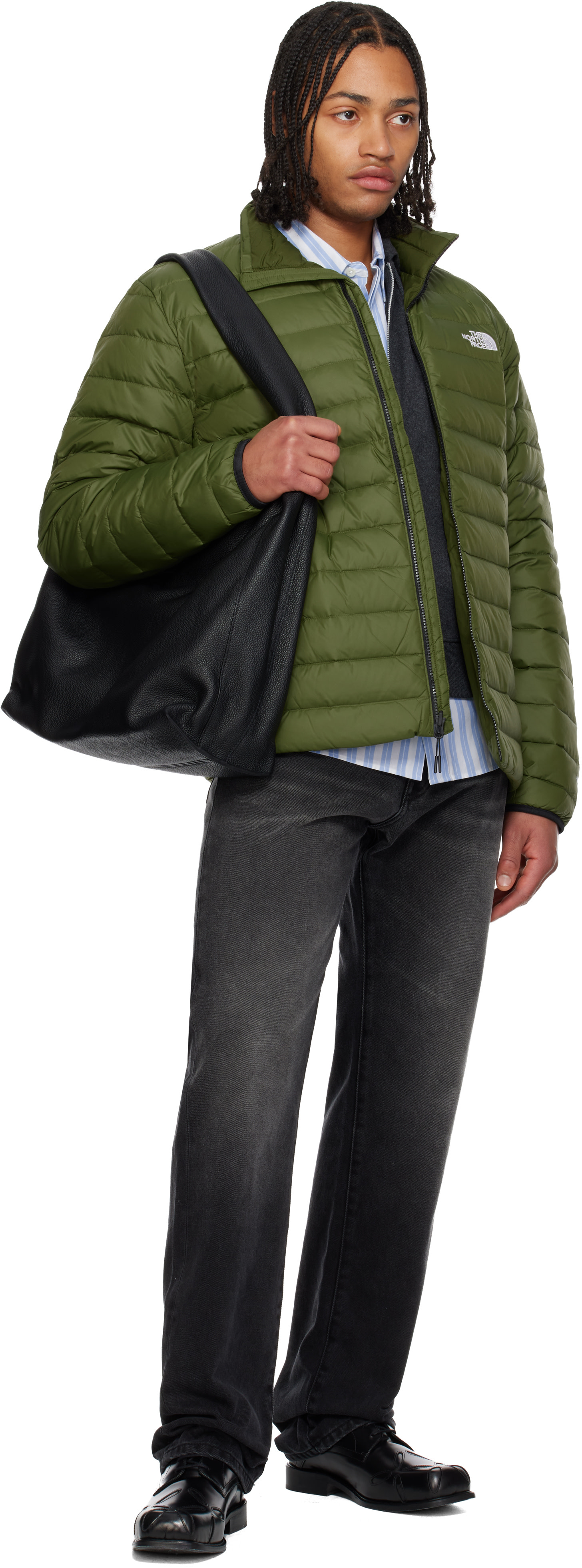 The North Face: Green Classic Down Jacket | SSENSE Germany