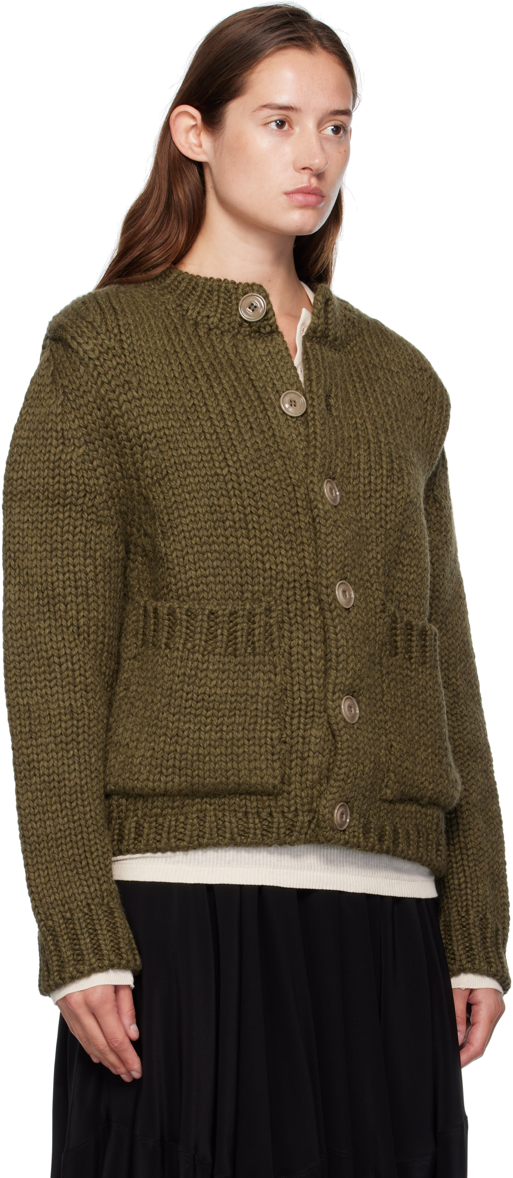 OUR LEGACY: Khaki Over Cardigan | SSENSE
