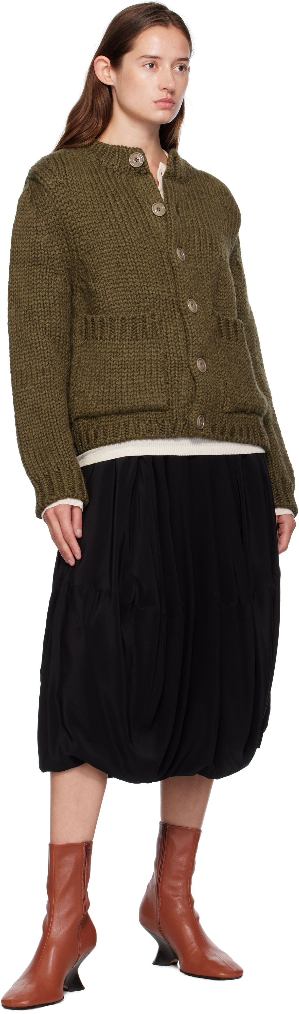 OUR LEGACY: Khaki Over Cardigan | SSENSE