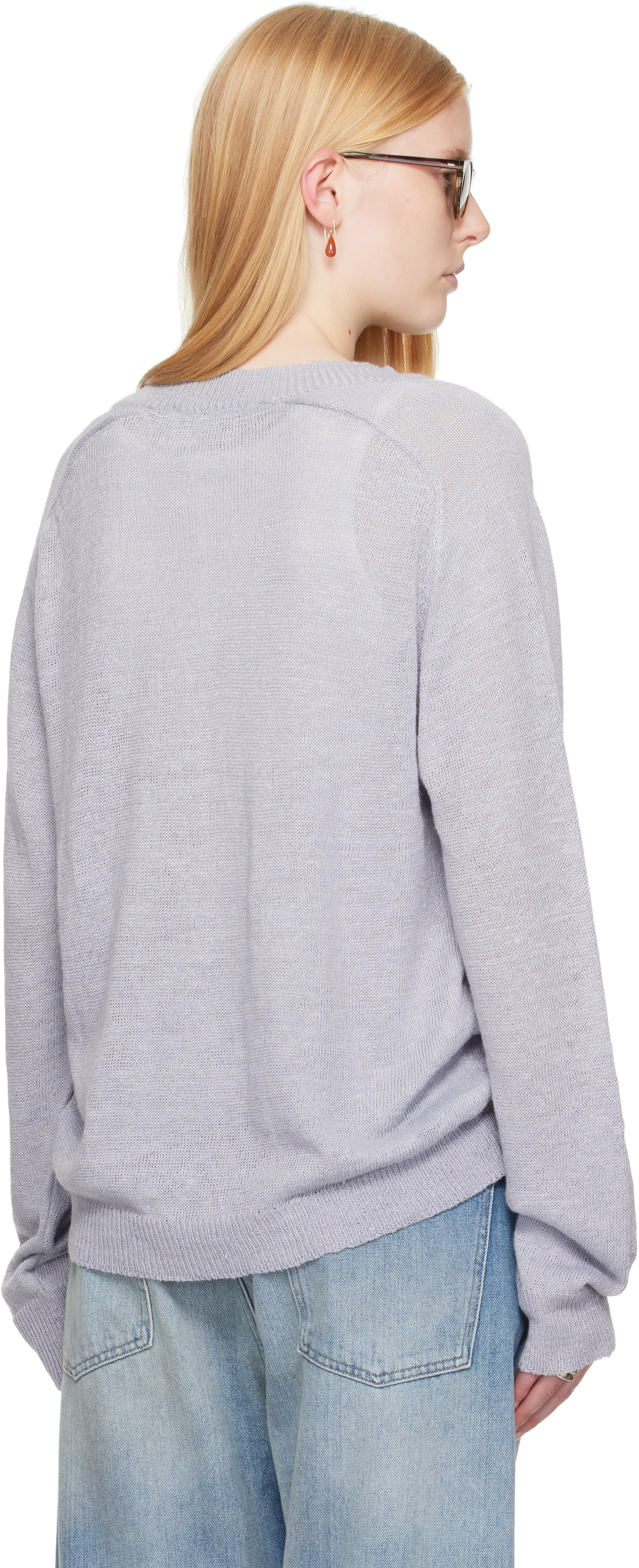 OUR LEGACY: Blue Rue V-Neck Sweater | SSENSE