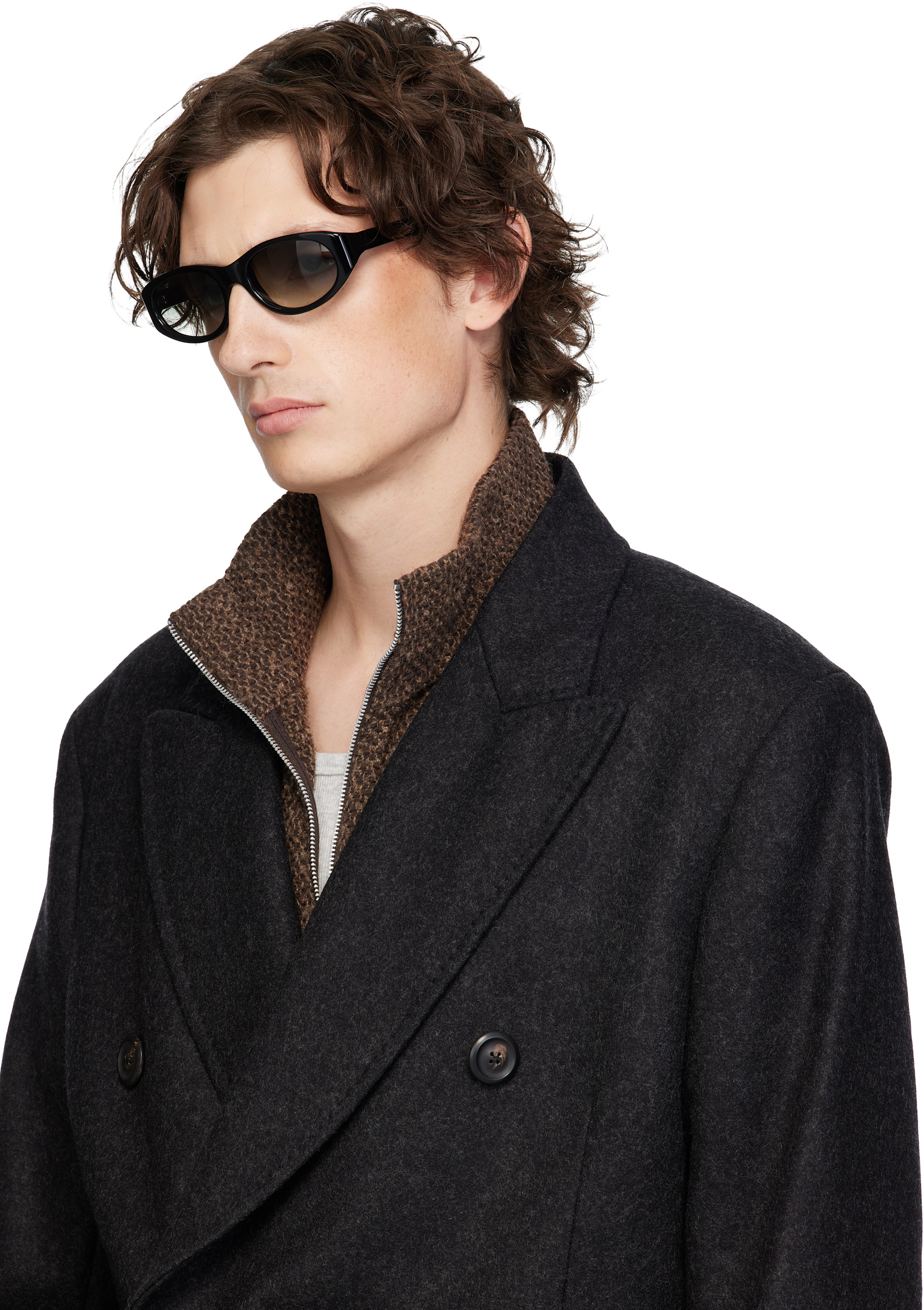 OUR LEGACY サングラス　M.UNWOUND サングラス 黒 オーバル OUR LEGACY: Black Unwound Sunglasses | SSENSE