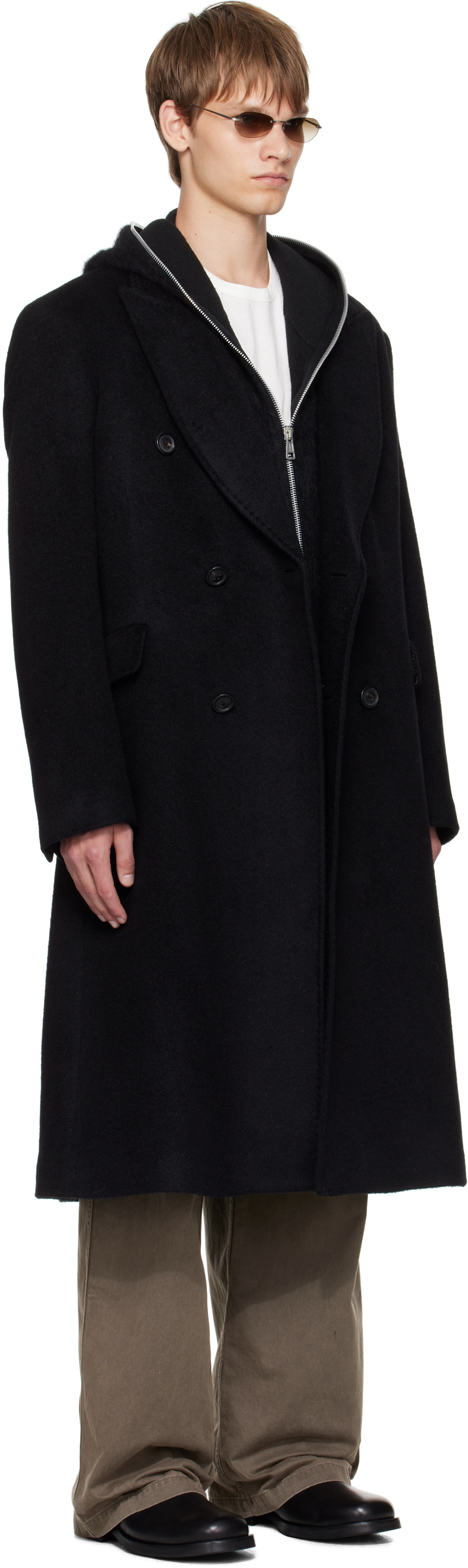 【サイズ54(L〜XL)】OUR LEGACY WHALE COAT Black OUR LEGACY: ブラック Whale コート | SSENSE 日本