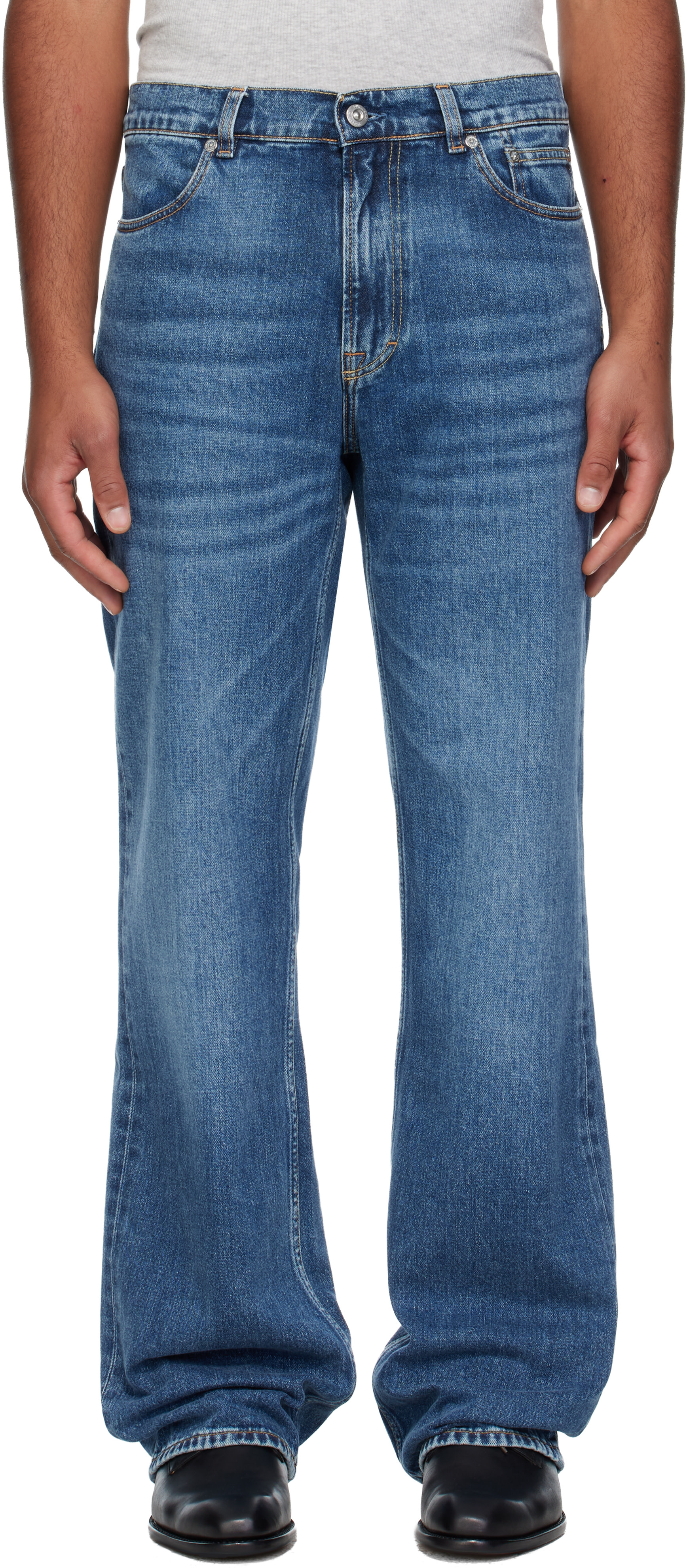 OUR LEGACY: Blue Carlson Cut Jeans | SSENSE Canada OUR LEGACY: Blue Carlson Cut Jeans | SSENSE Canada