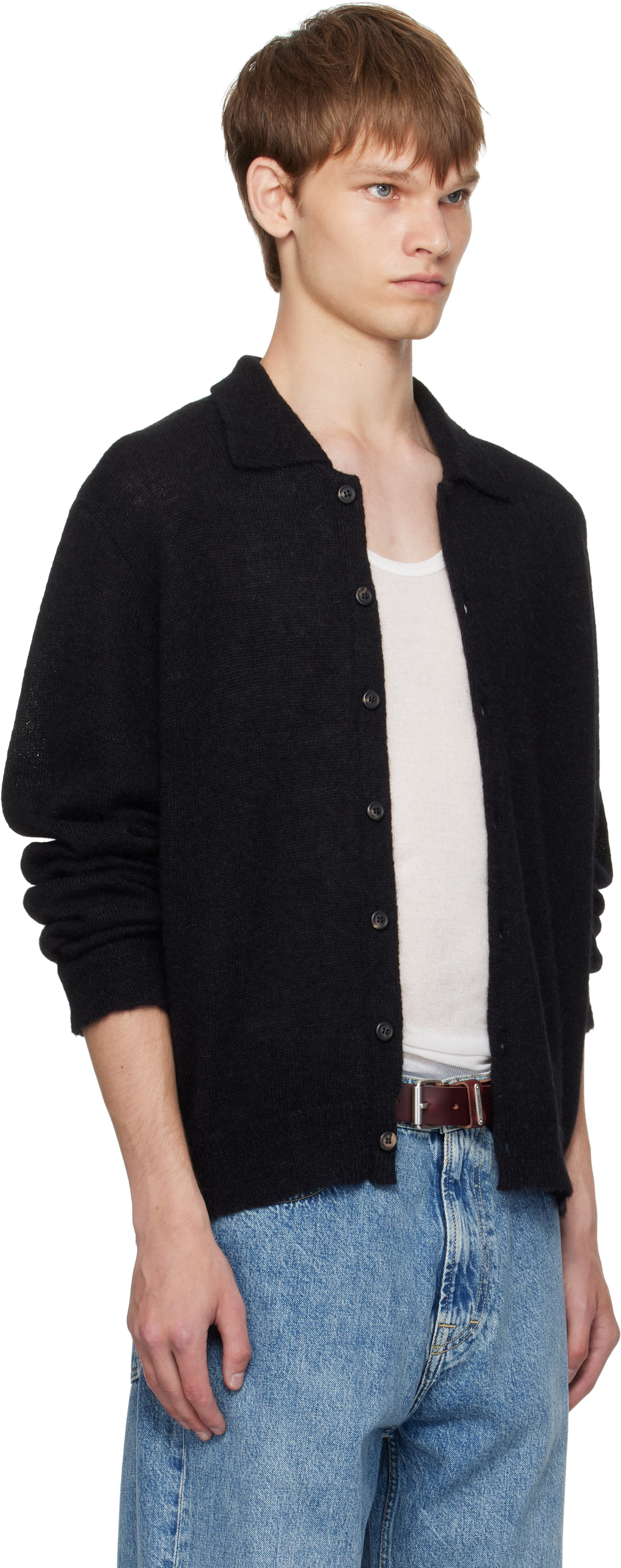 OUR LEGACY: Black Evening Polo Cardigan | SSENSE