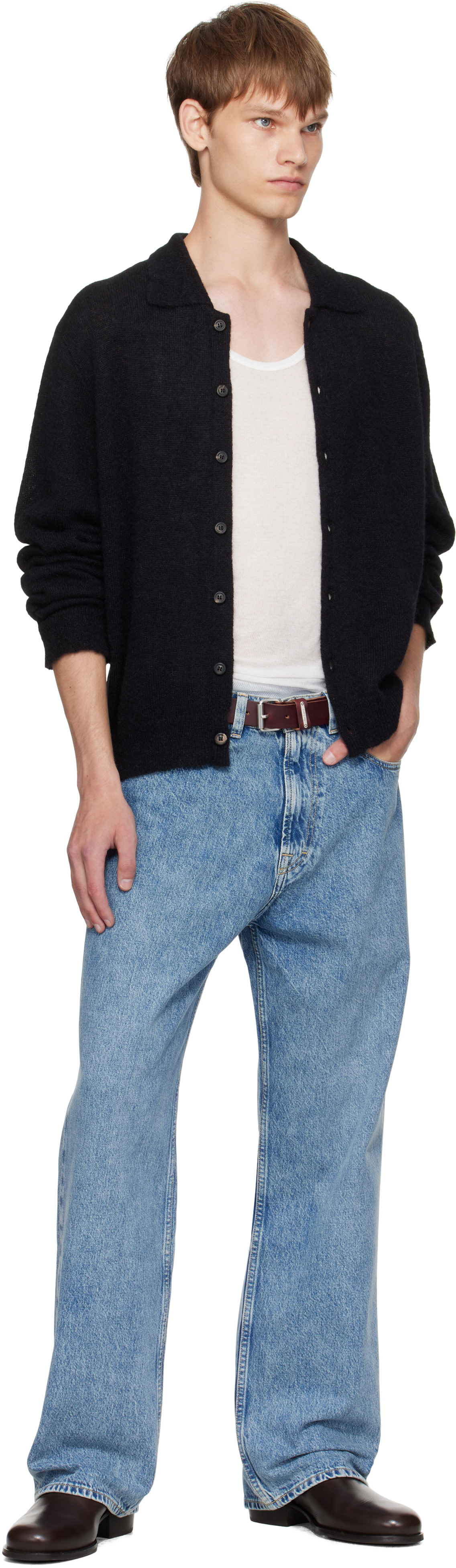 OUR LEGACY: Black Evening Polo Cardigan | SSENSE